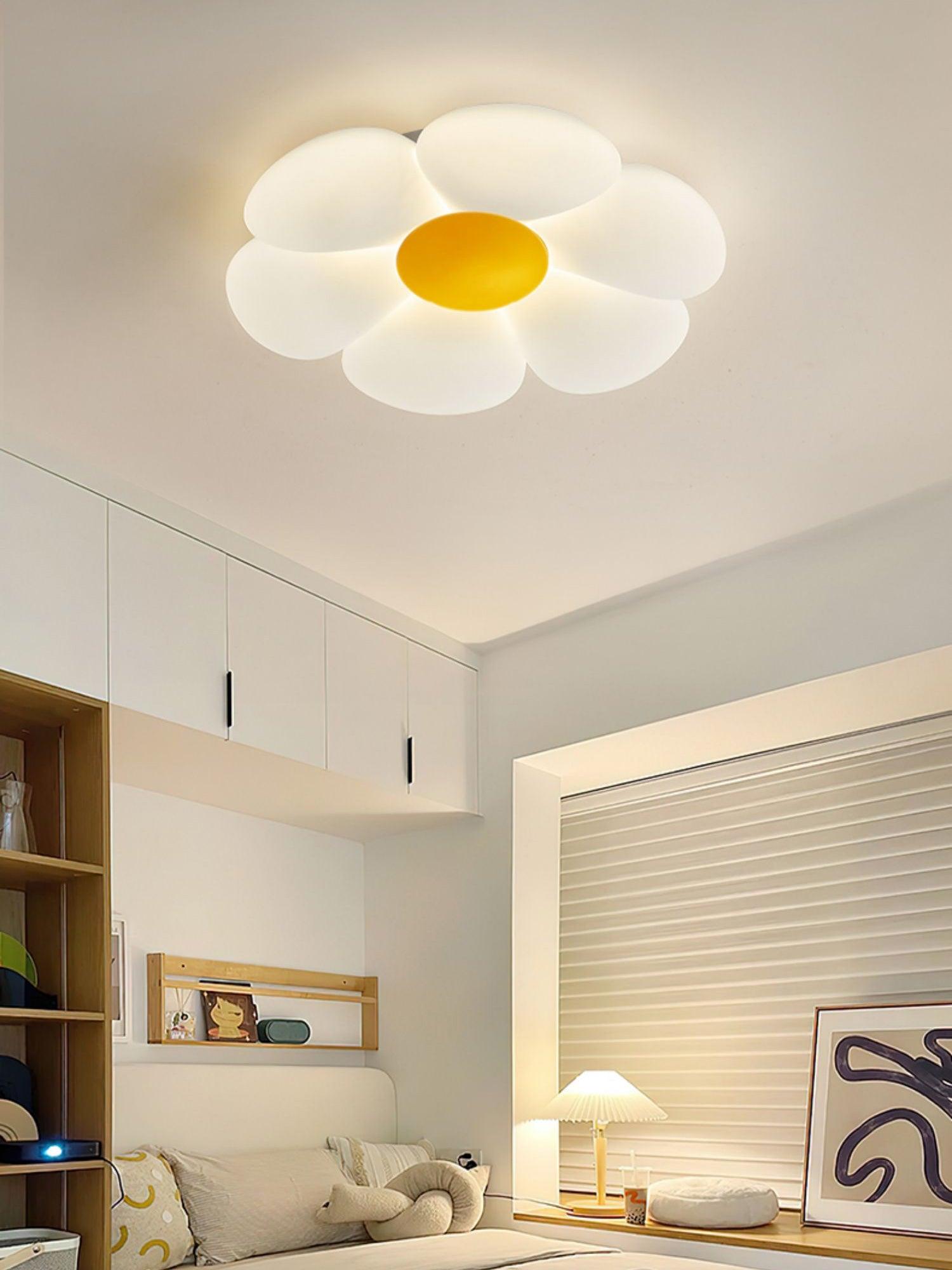 Solara Ceiling Lamp Six-Leaf Flower for Kids Room-Neutral Decor