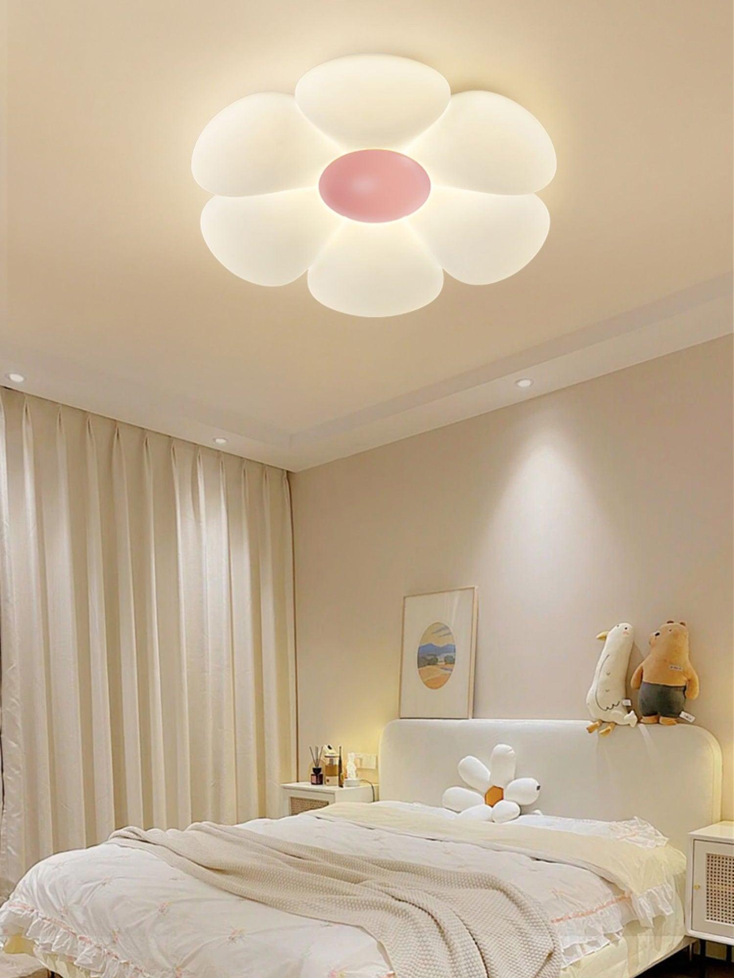 Solara Ceiling Lamp Six-Leaf Flower for Kids Room-Neutral Decor