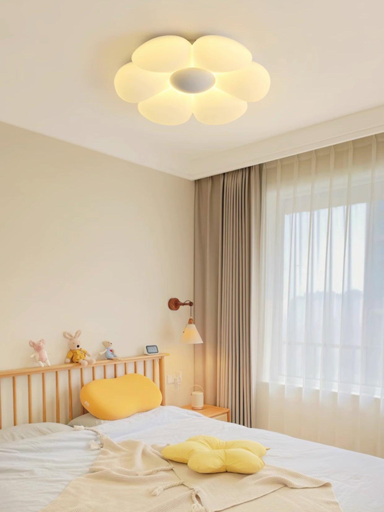 Solara Ceiling Lamp Six-Leaf Flower for Kids Room-Neutral Decor