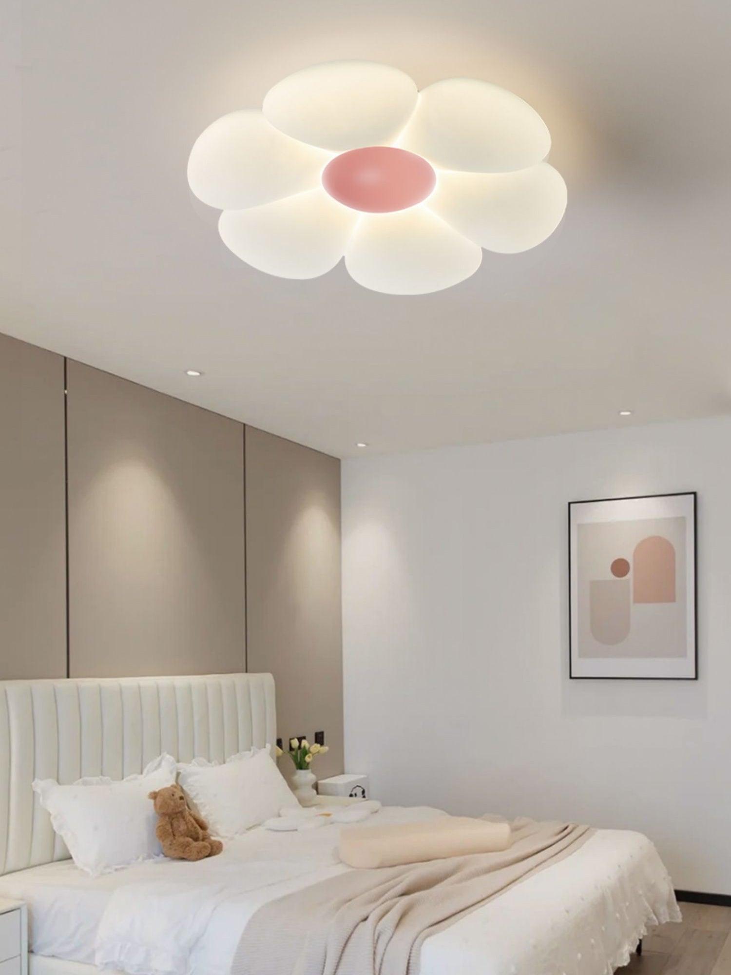 Solara Ceiling Lamp Six-Leaf Flower for Kids Room-Neutral Decor