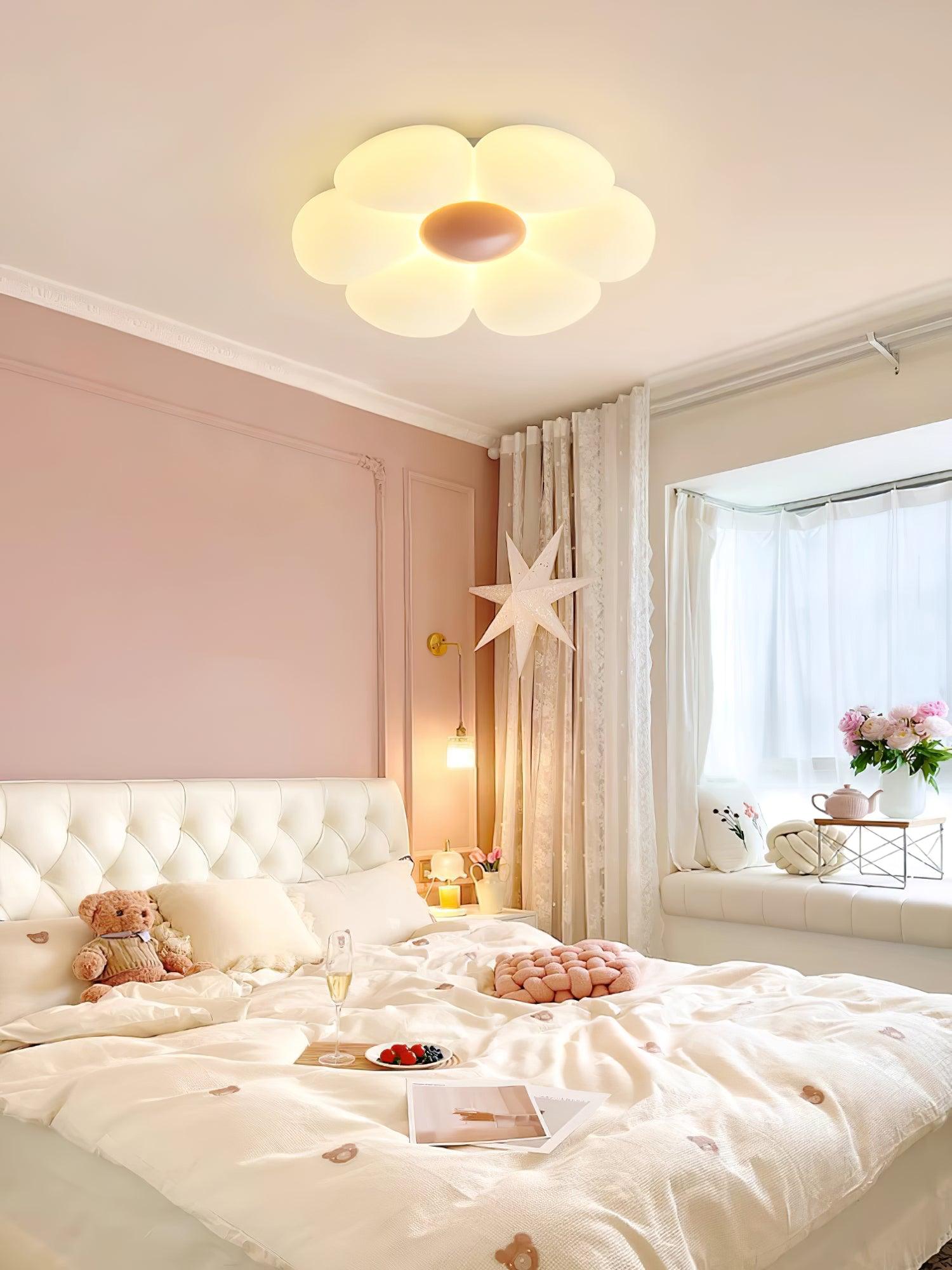 Solara Ceiling Lamp Six-Leaf Flower for Kids Room-Neutral Decor