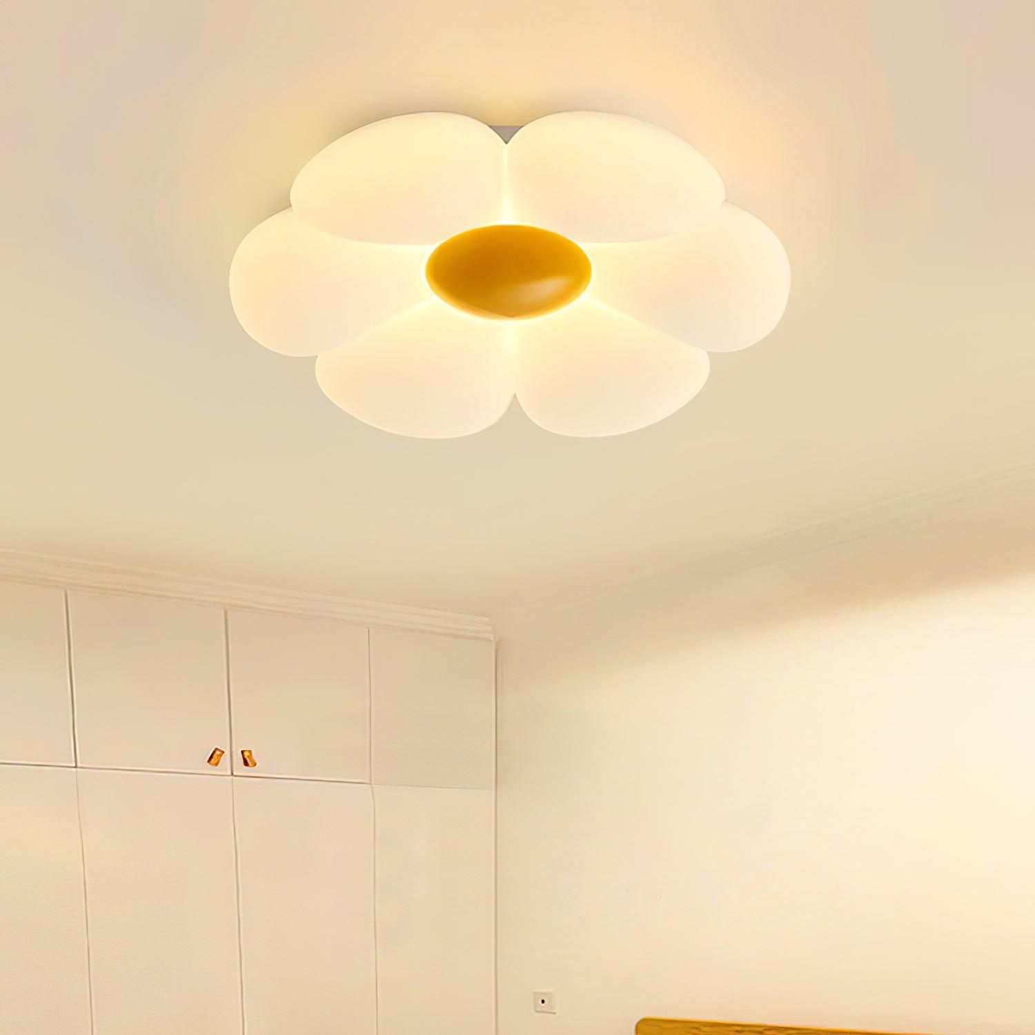 Solara Ceiling Lamp Six-Leaf Flower for Kids Room-Neutral Decor
