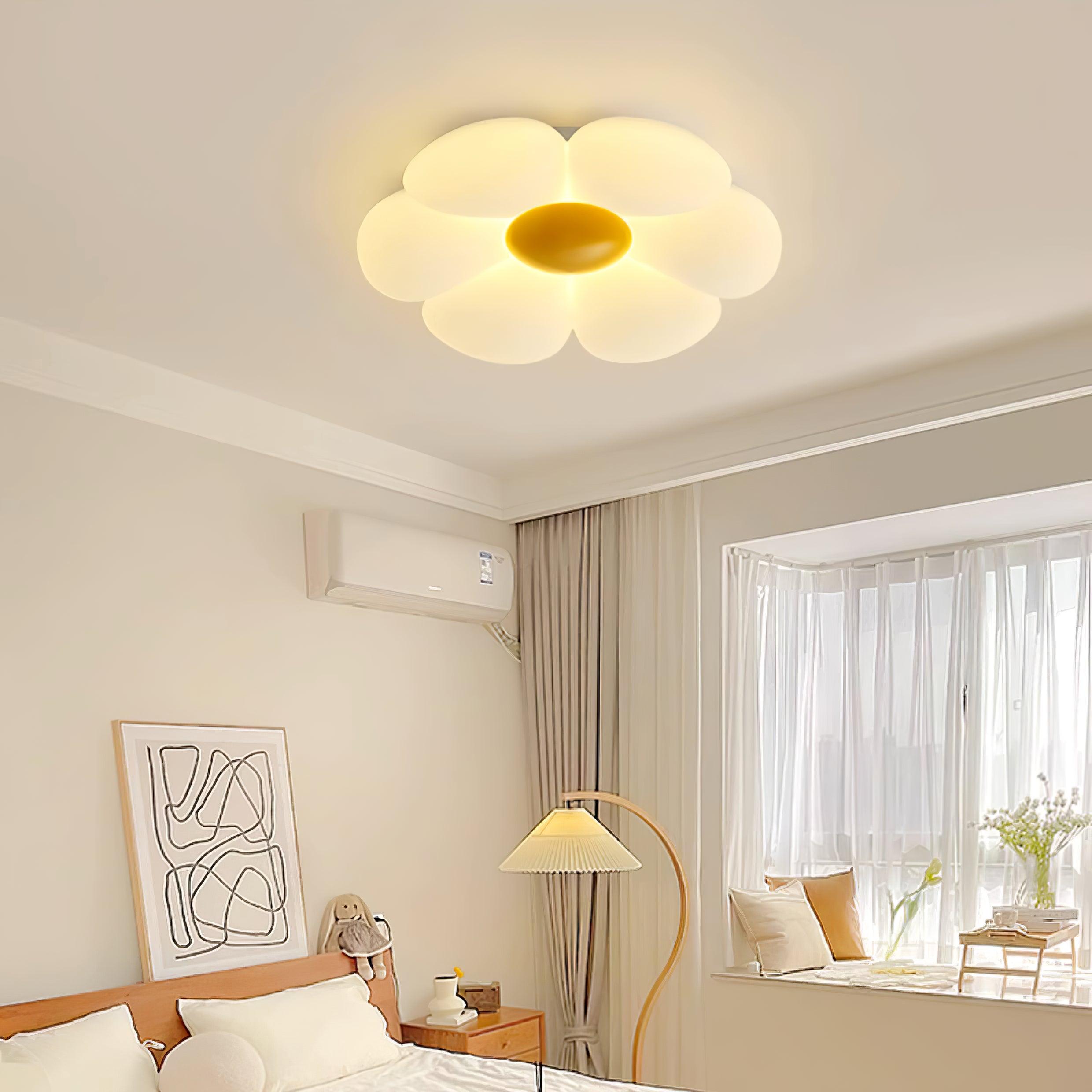 Solara Ceiling Lamp Six-Leaf Flower for Kids Room-Neutral Decor