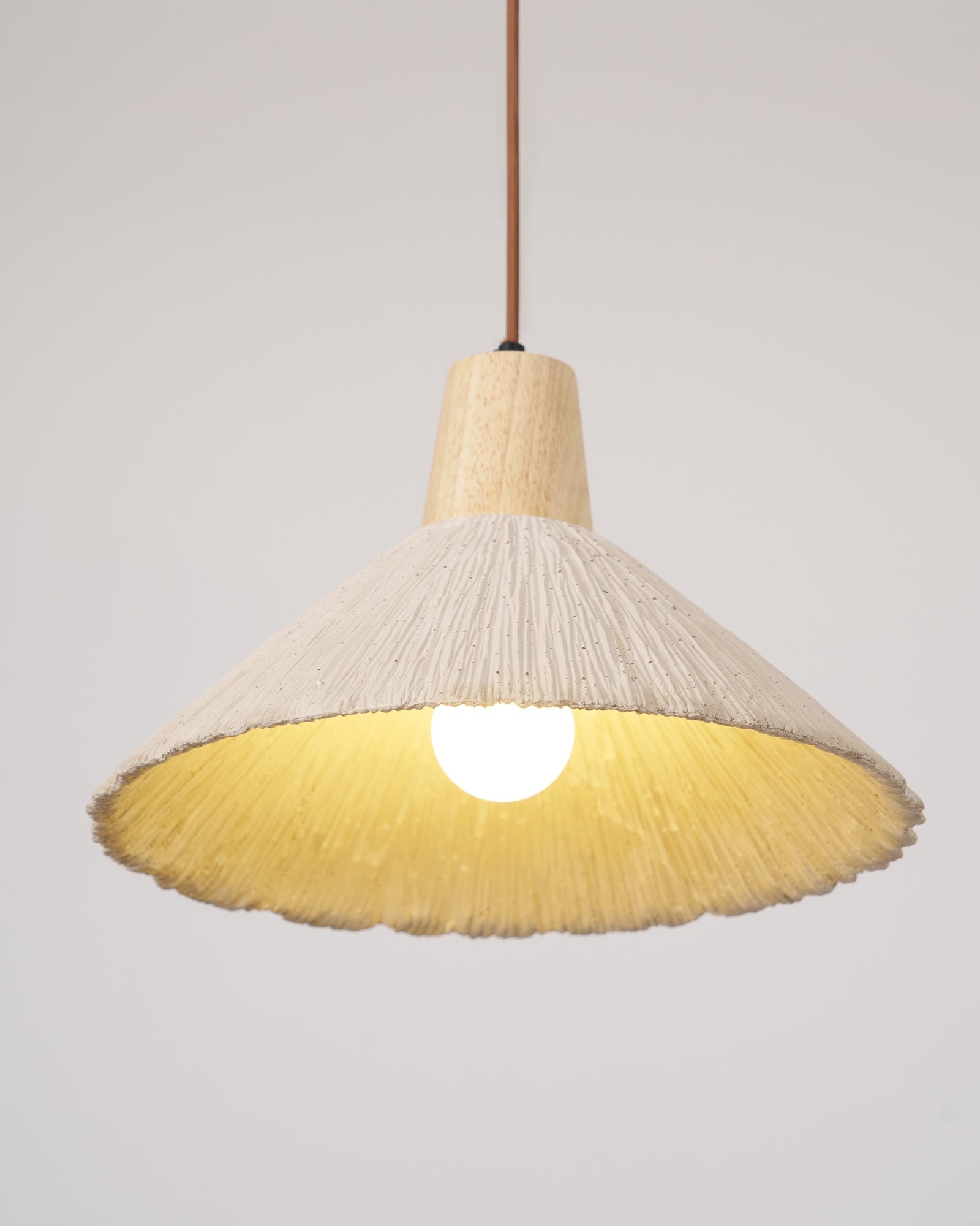 Lirixon Pendant Lamp Concrete Pleated-Neutral Decor