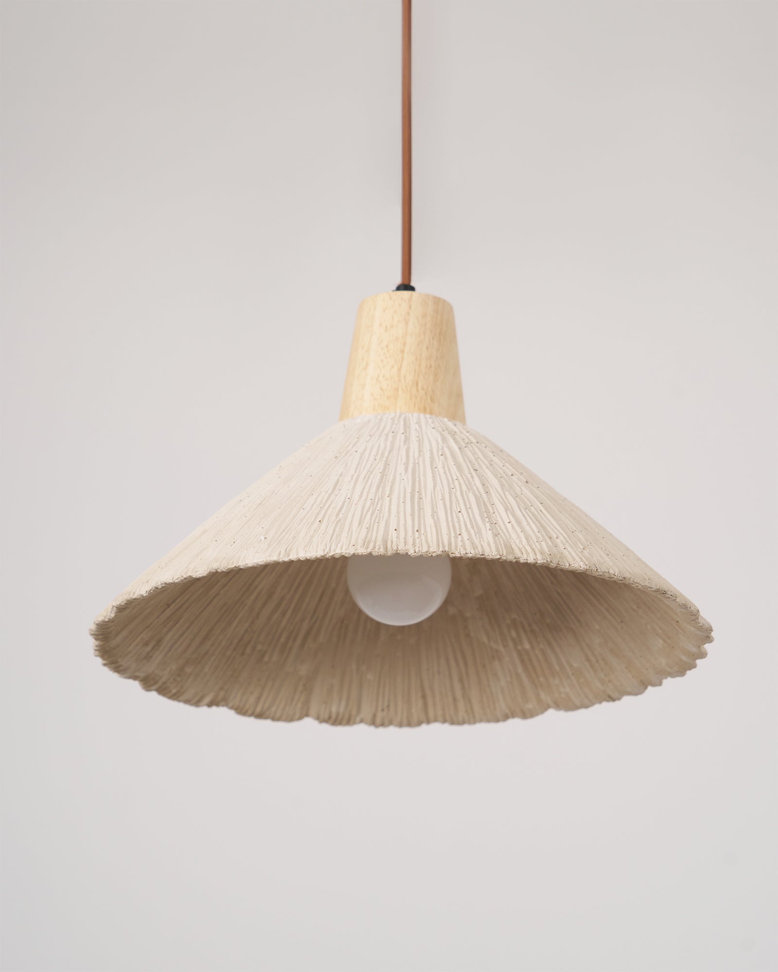 Lirixon Pendant Lamp Concrete Pleated-Neutral Decor