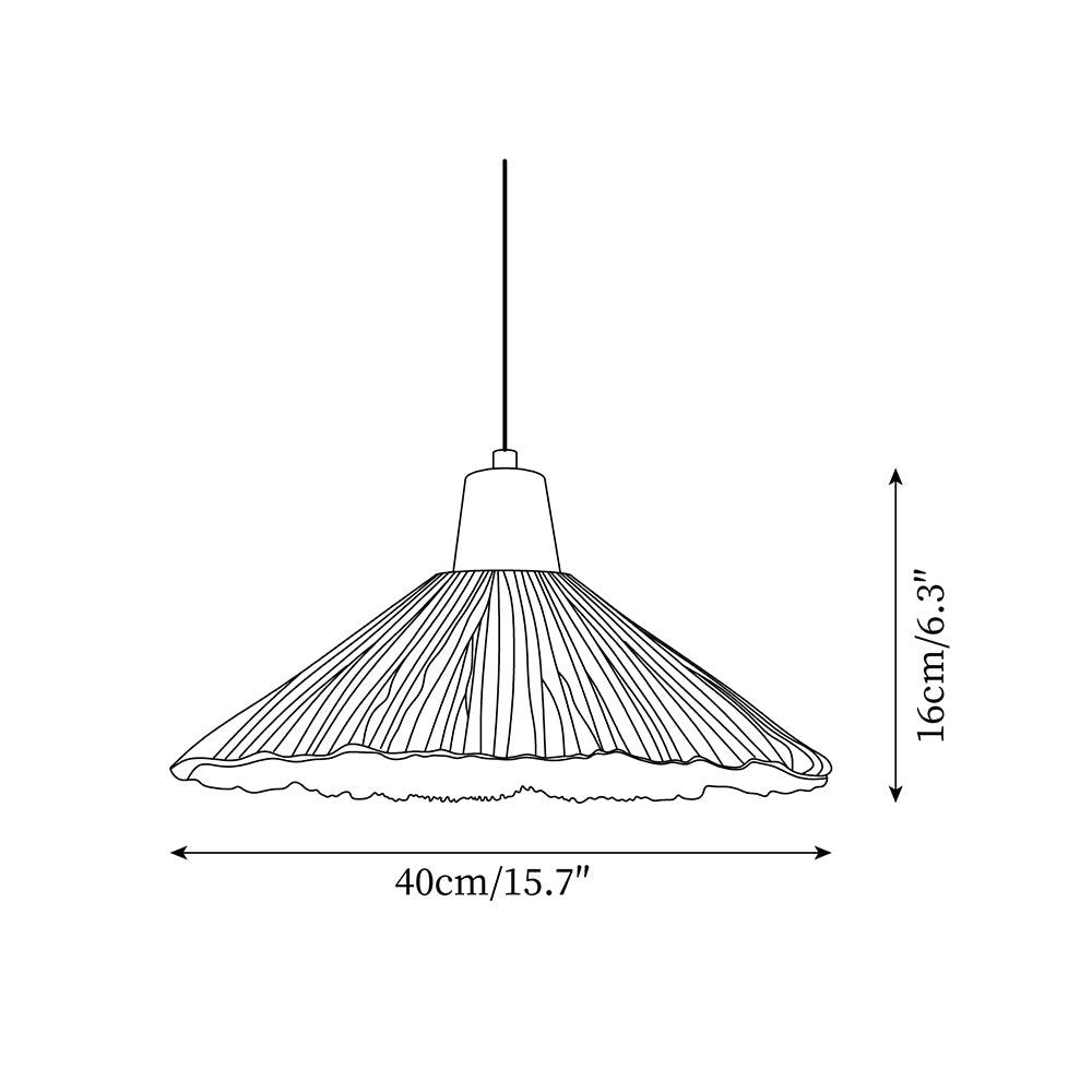 Pendant Lamp Wood Top Textured Cement Shade Grey Natural Japandi