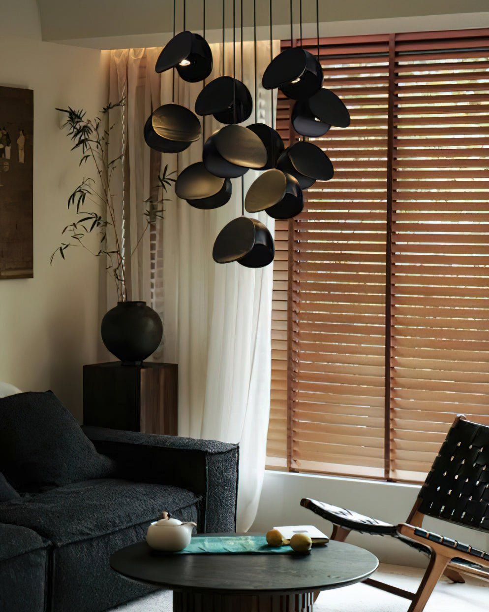 Elmiren Cluster Wood Pendant Light-Neutral Decor