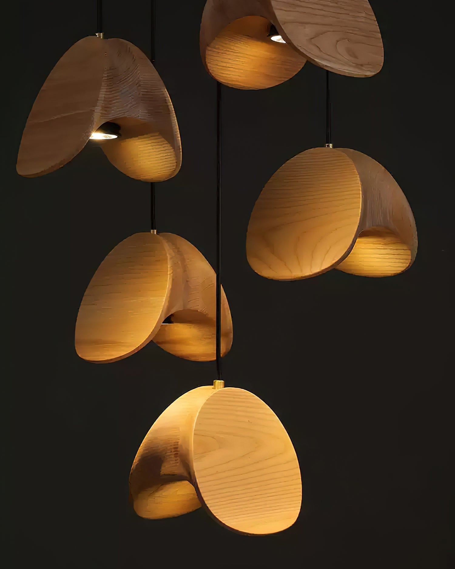 Elmiren Cluster Wood Pendant Light-Neutral Decor