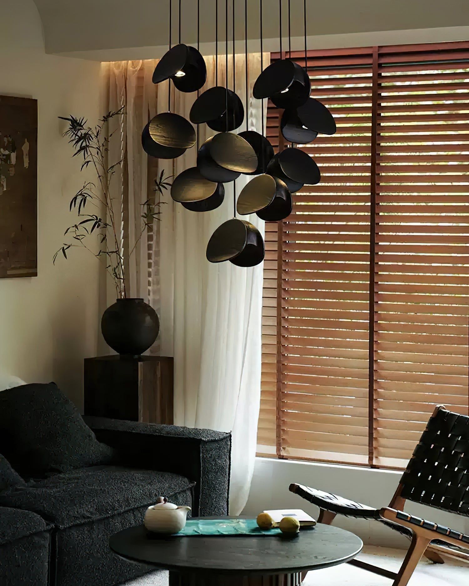 Elmiren Cluster Wood Pendant Light-Neutral Decor