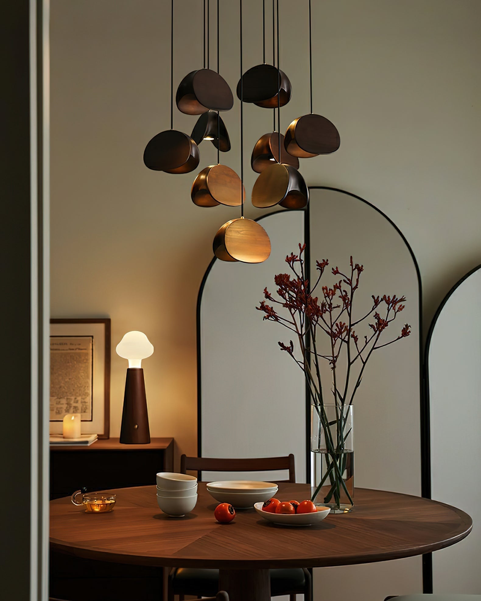 Elmiren Cluster Wood Pendant Light-Neutral Decor