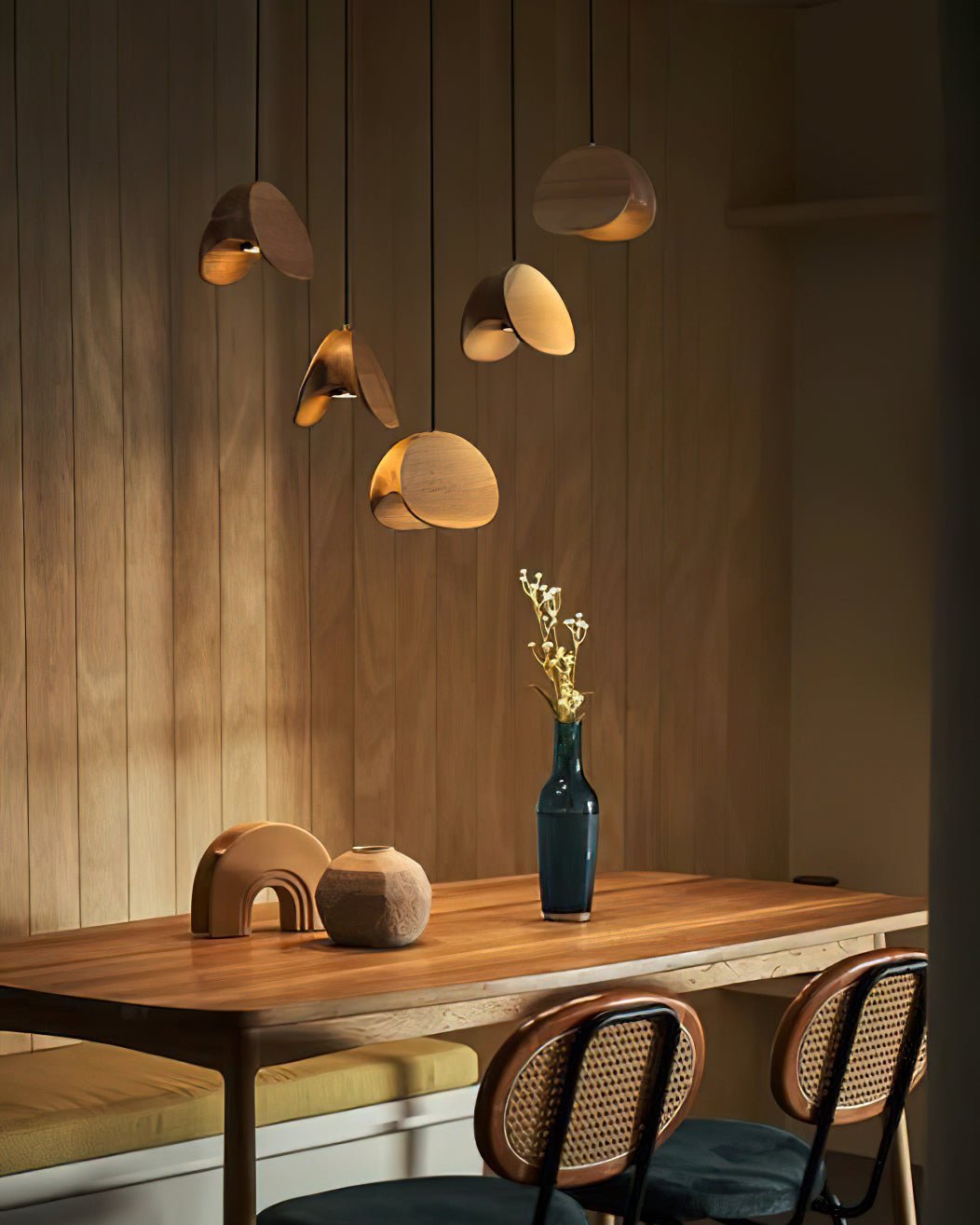 Elmiren Cluster Wood Pendant Light-Neutral Decor