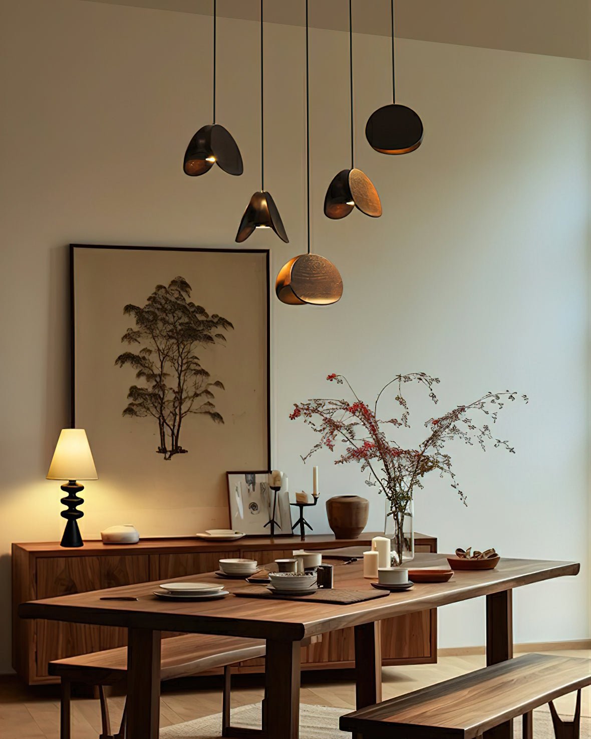 Elmiren Cluster Wood Pendant Light-Neutral Decor