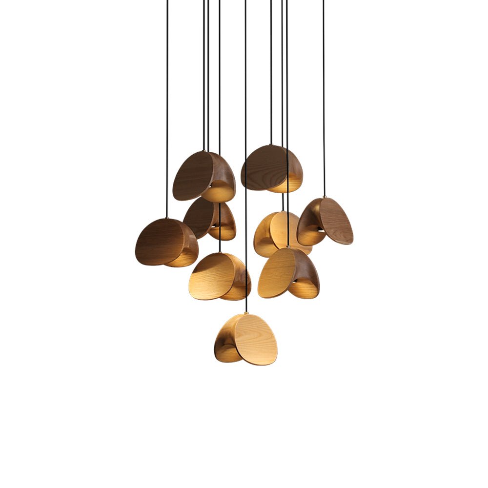 Elmiren Cluster Wood Pendant Light-Neutral Decor