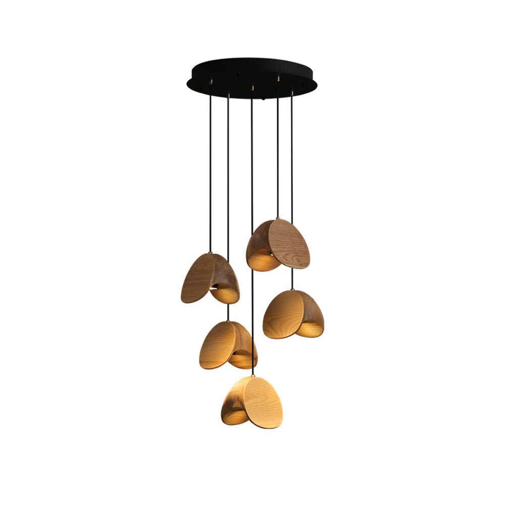 Elmiren Cluster Wood Pendant Light-Neutral Decor