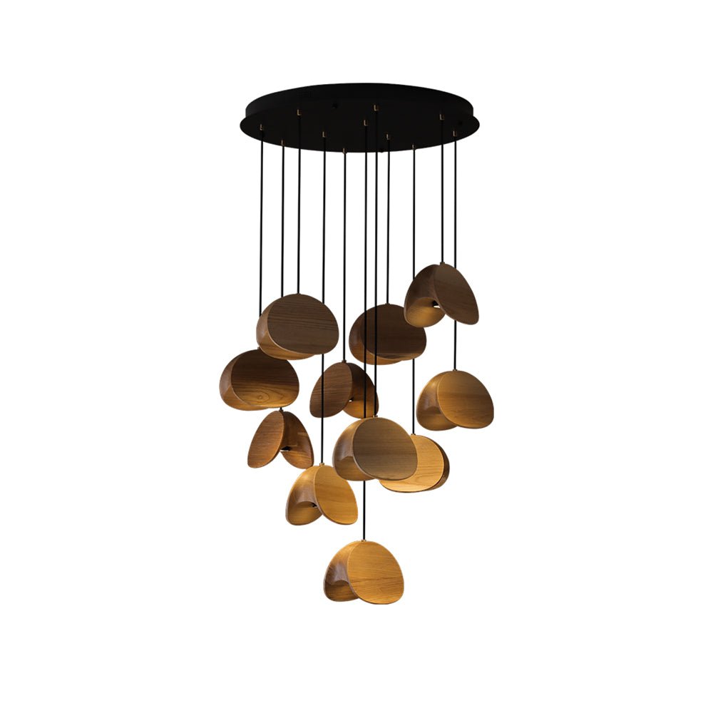 Elmiren Cluster Wood Pendant Light-Neutral Decor