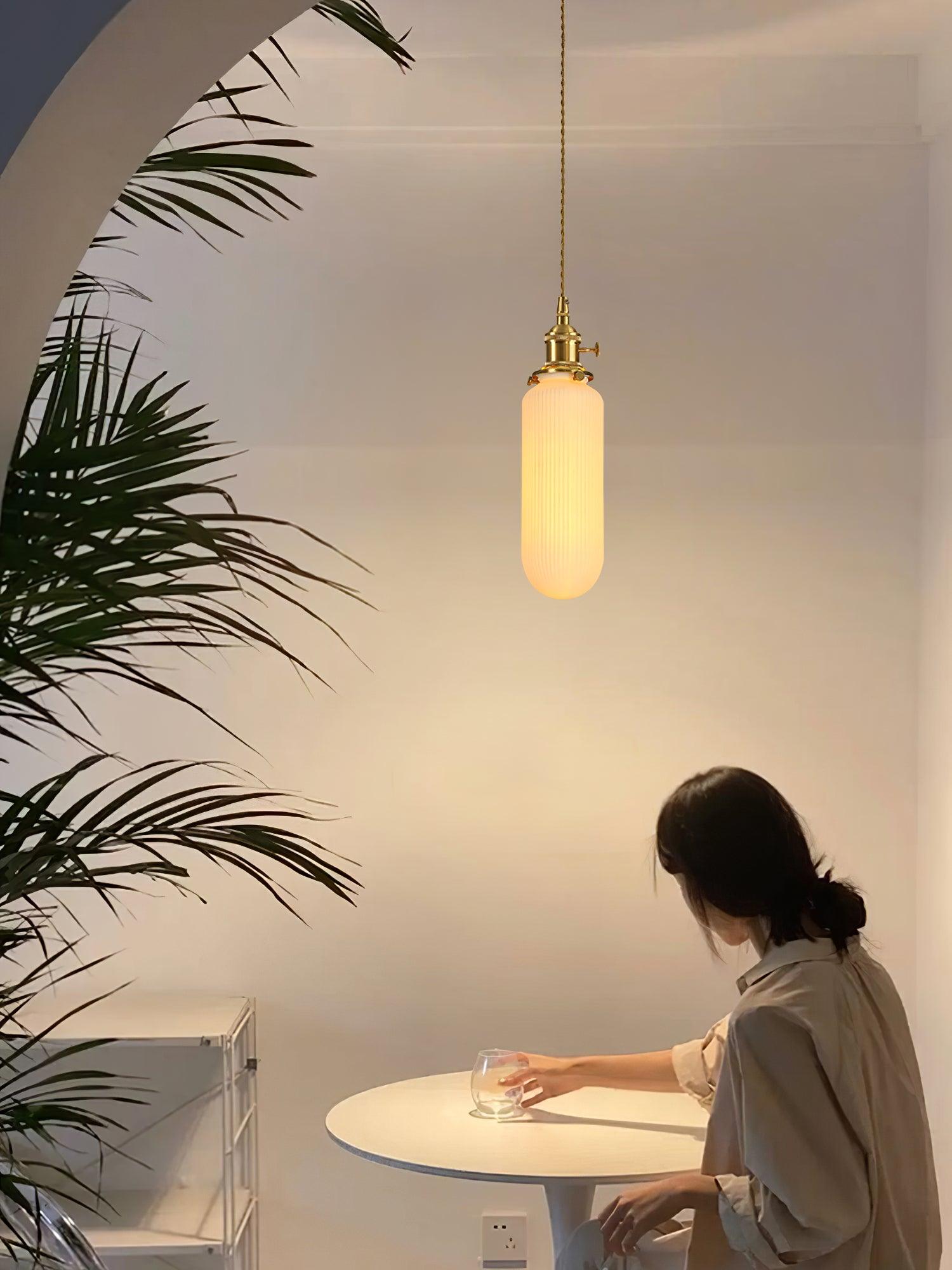 Liora Vintage Ceramic Pendant Light-Neutral Decor