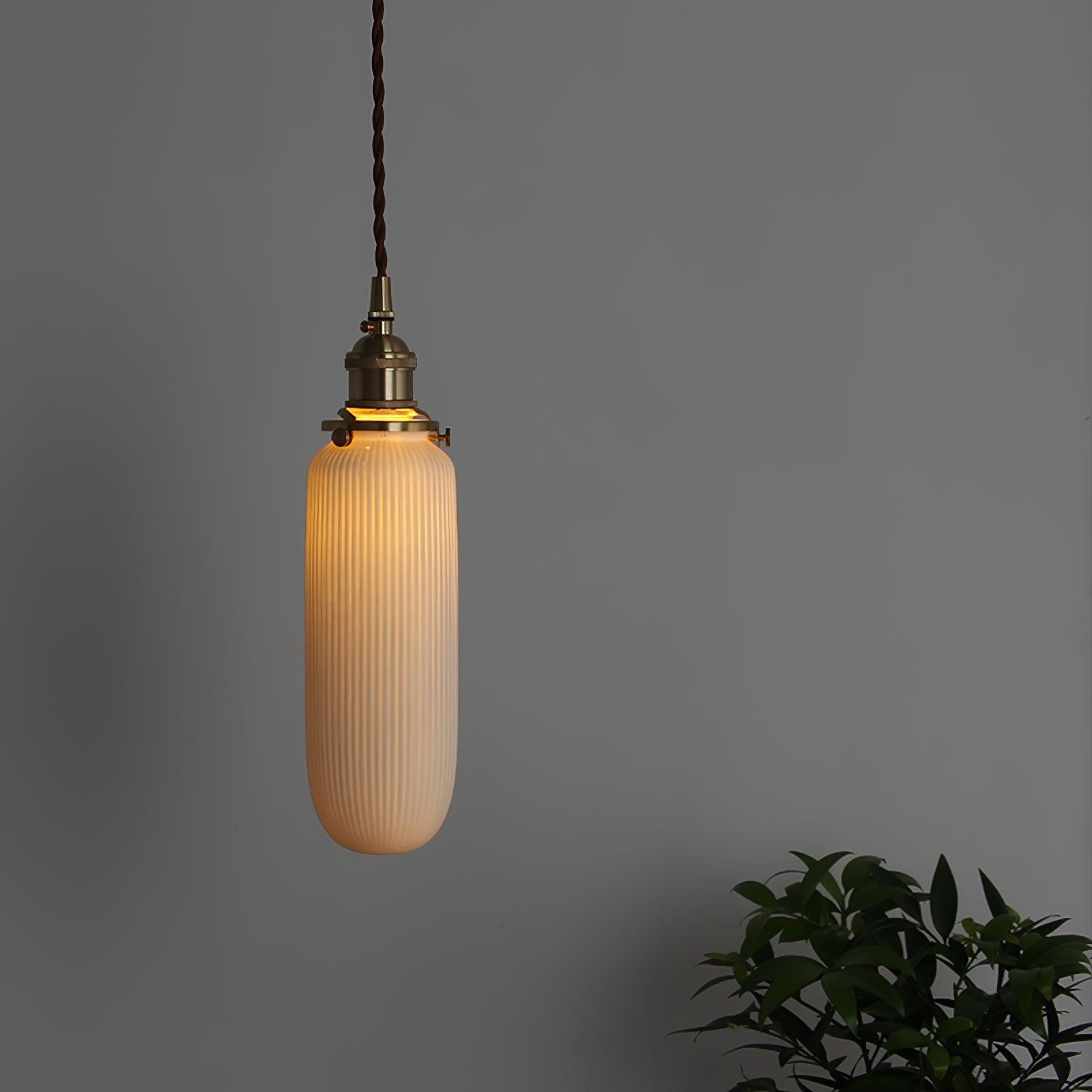 Liora Vintage Ceramic Pendant Light-Neutral Decor
