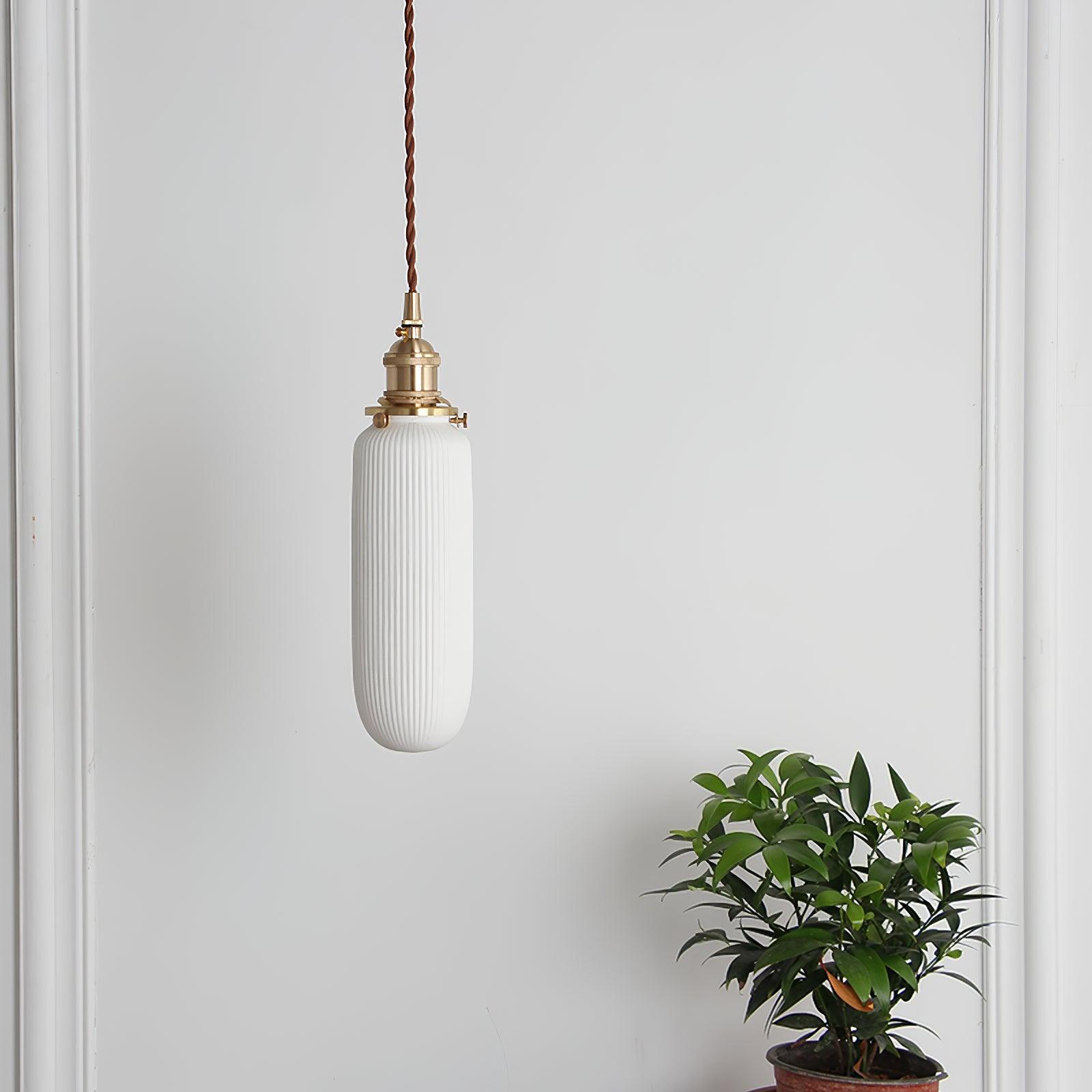 Liora Vintage Ceramic Pendant Light-Neutral Decor