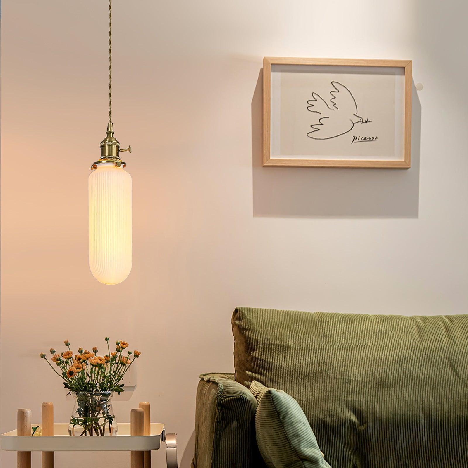 Liora Vintage Ceramic Pendant Light-Neutral Decor