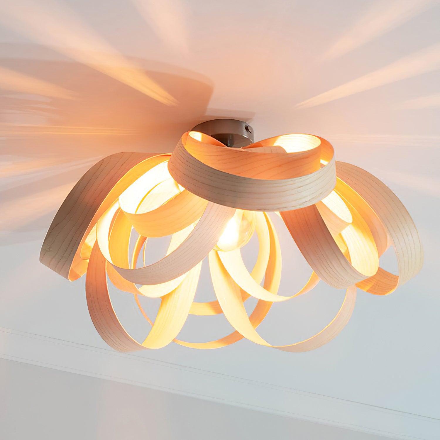 Veylo Wooden Ribbon Ceiling Lamp