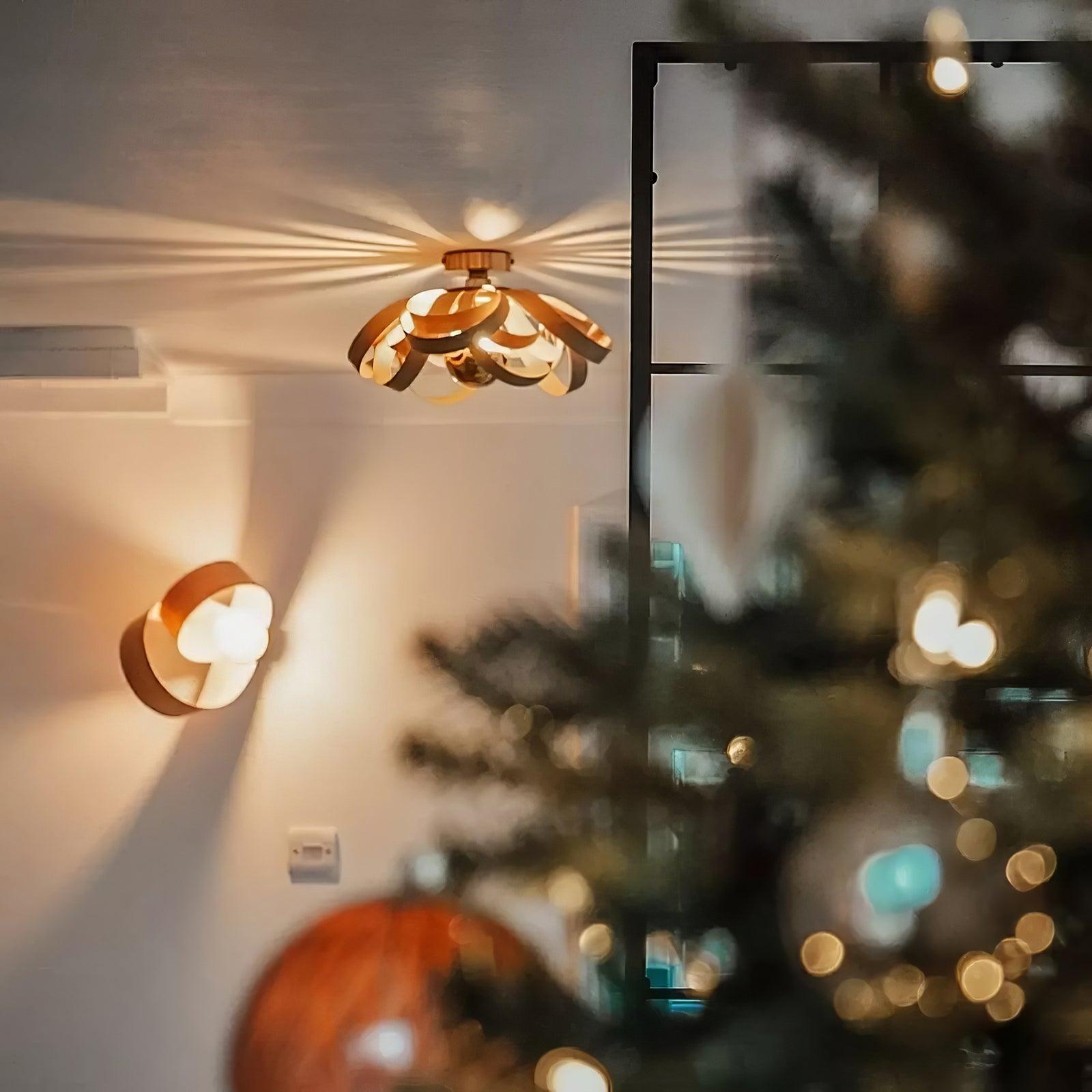Veylo Wooden Ribbon Ceiling Lamp