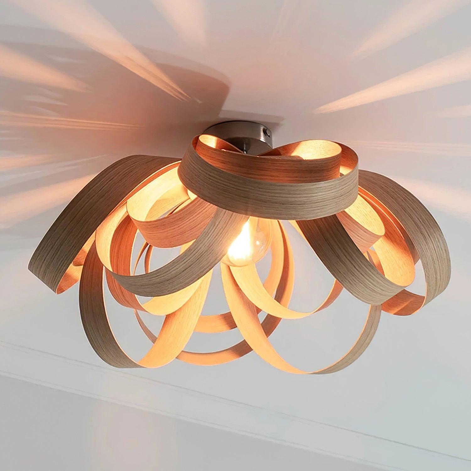 Veylo Wooden Ribbon Ceiling Lamp