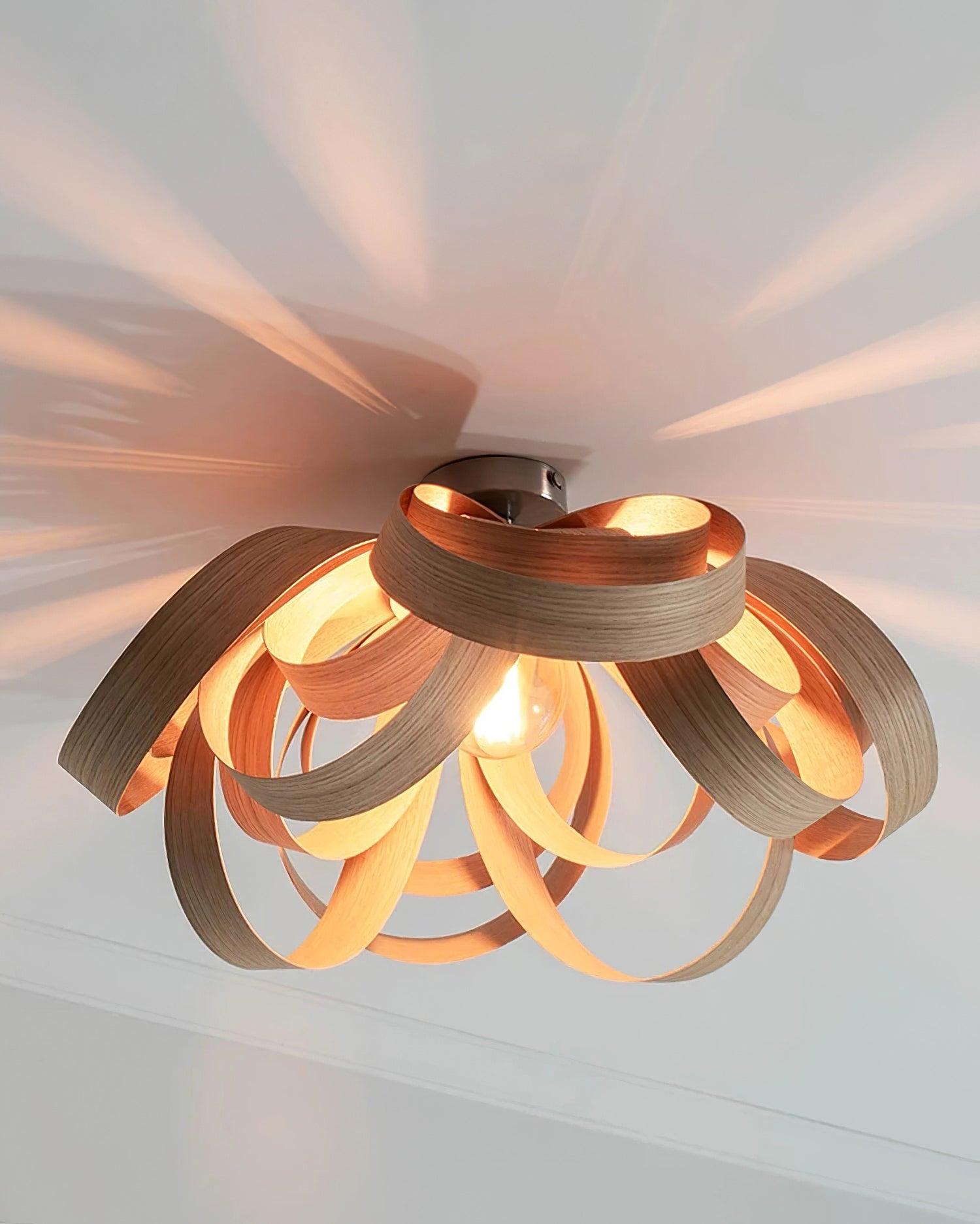 Veylo Wooden Ribbon Ceiling Lamp