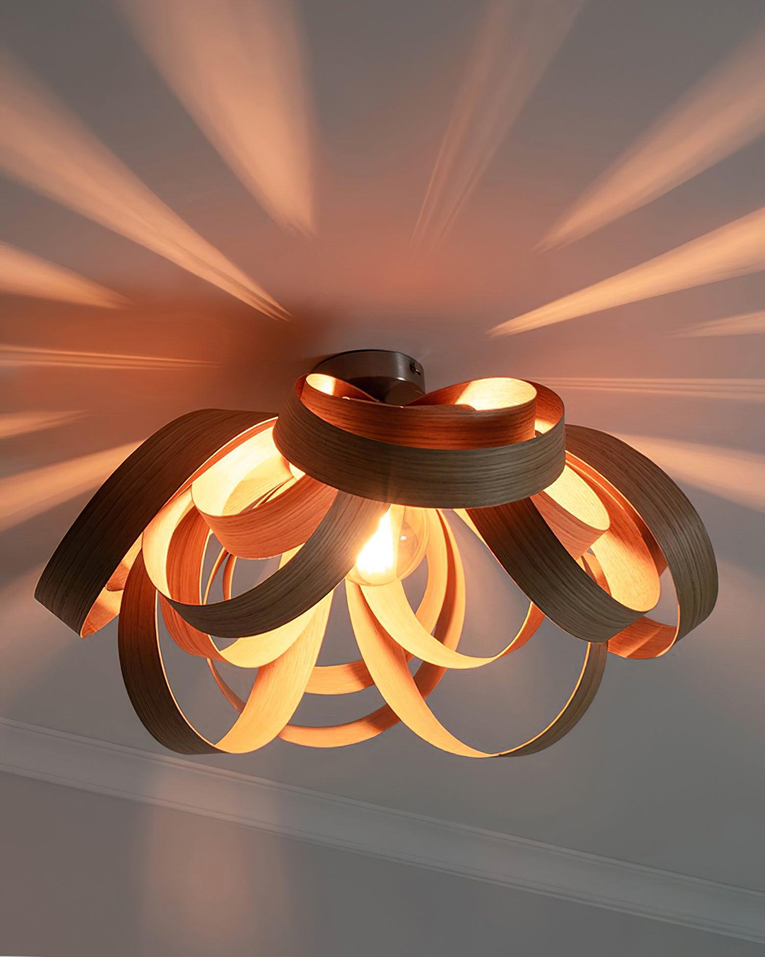 Veylo Wooden Ribbon Ceiling Lamp