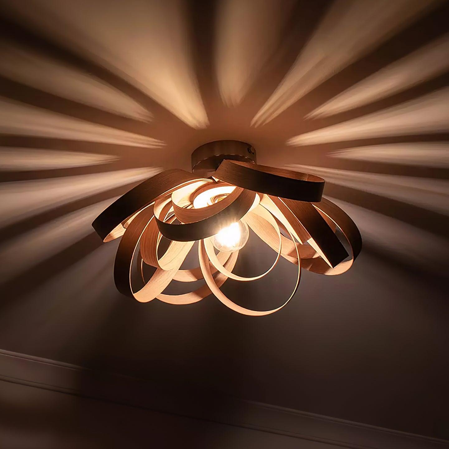 Veylo Wooden Ribbon Ceiling Lamp