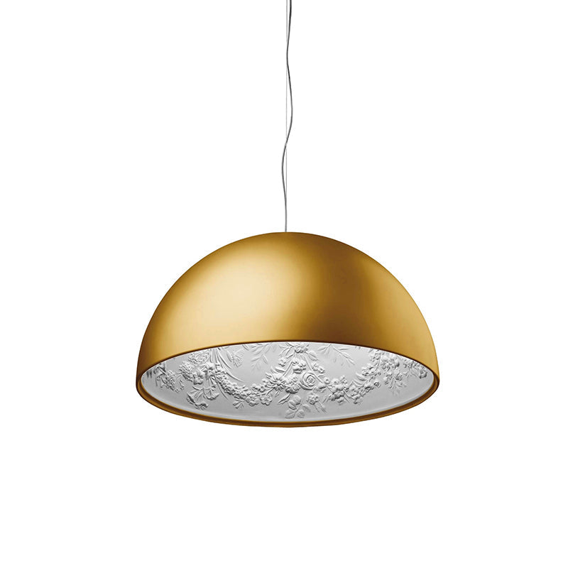 The rusty brown finish lamp complementing an industrial-style interior.