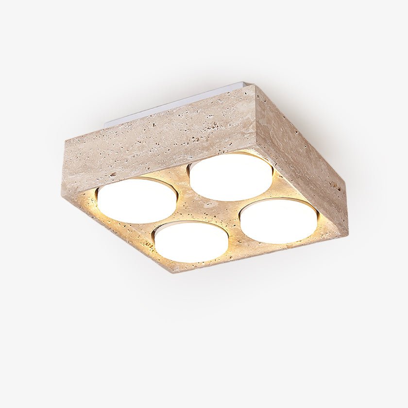Virinira Quad-Spot Travertine Ceiling Light-Neutral Decor