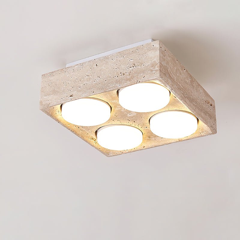 Virinira Quad-Spot Travertine Ceiling Light-Neutral Decor
