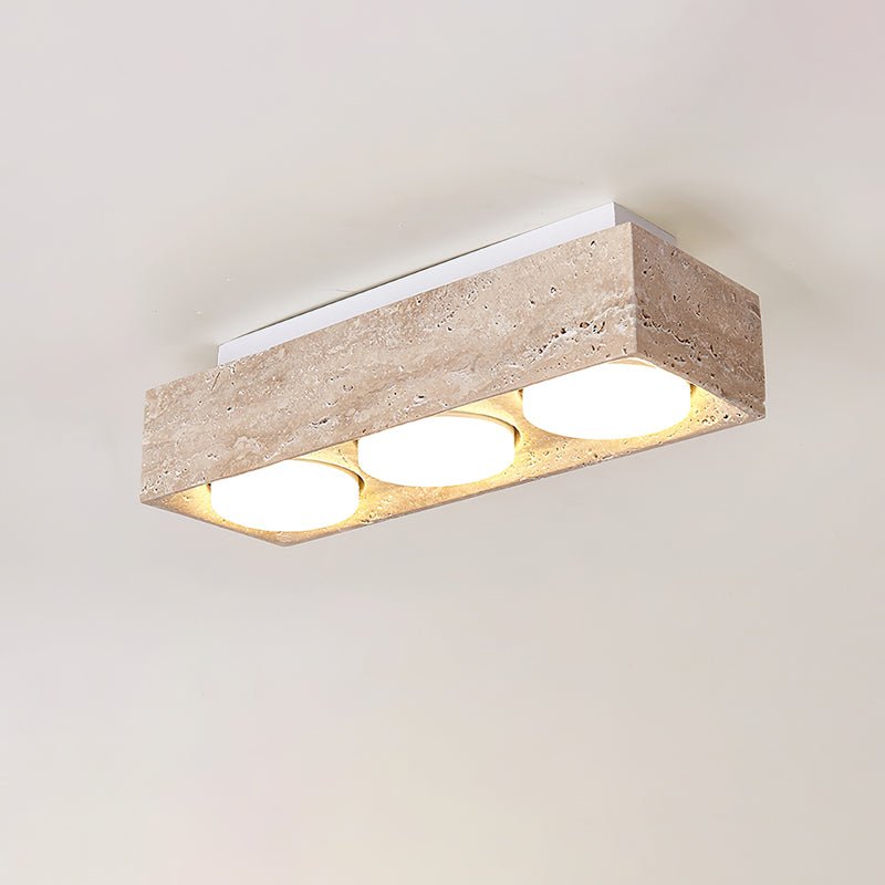 Virinira Quad-Spot Travertine Ceiling Light-Neutral Decor