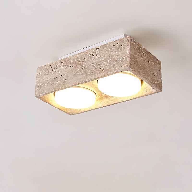 Virinira Quad-Spot Travertine Ceiling Light-Neutral Decor