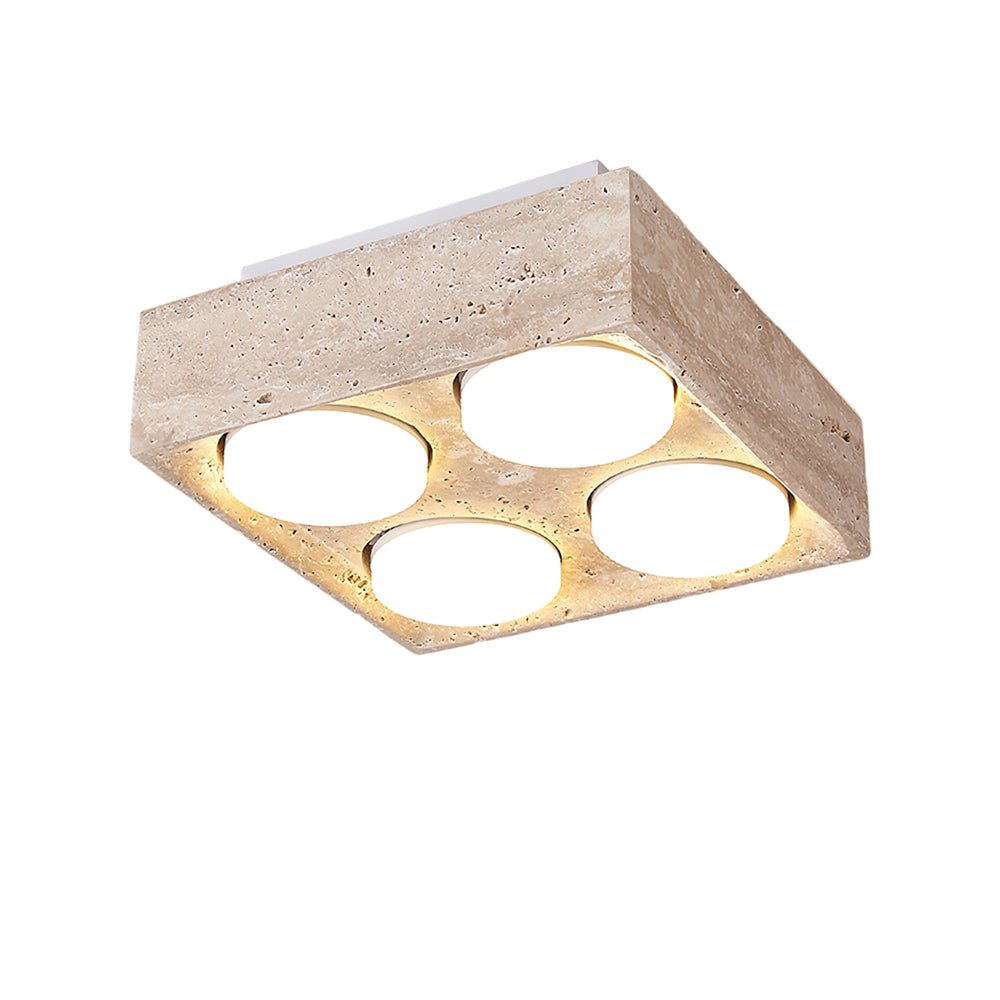 Virinira Quad-Spot Travertine Ceiling Light-Neutral Decor