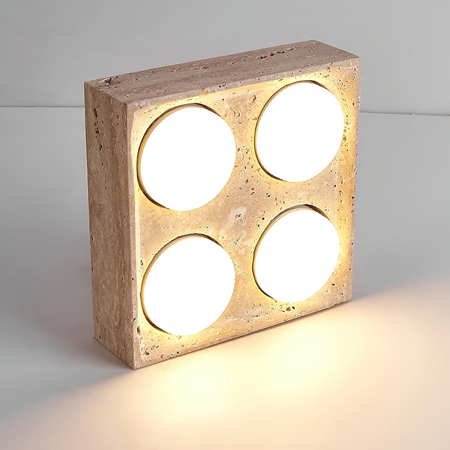 Virinira Quad-Spot Travertine Ceiling Light-Neutral Decor