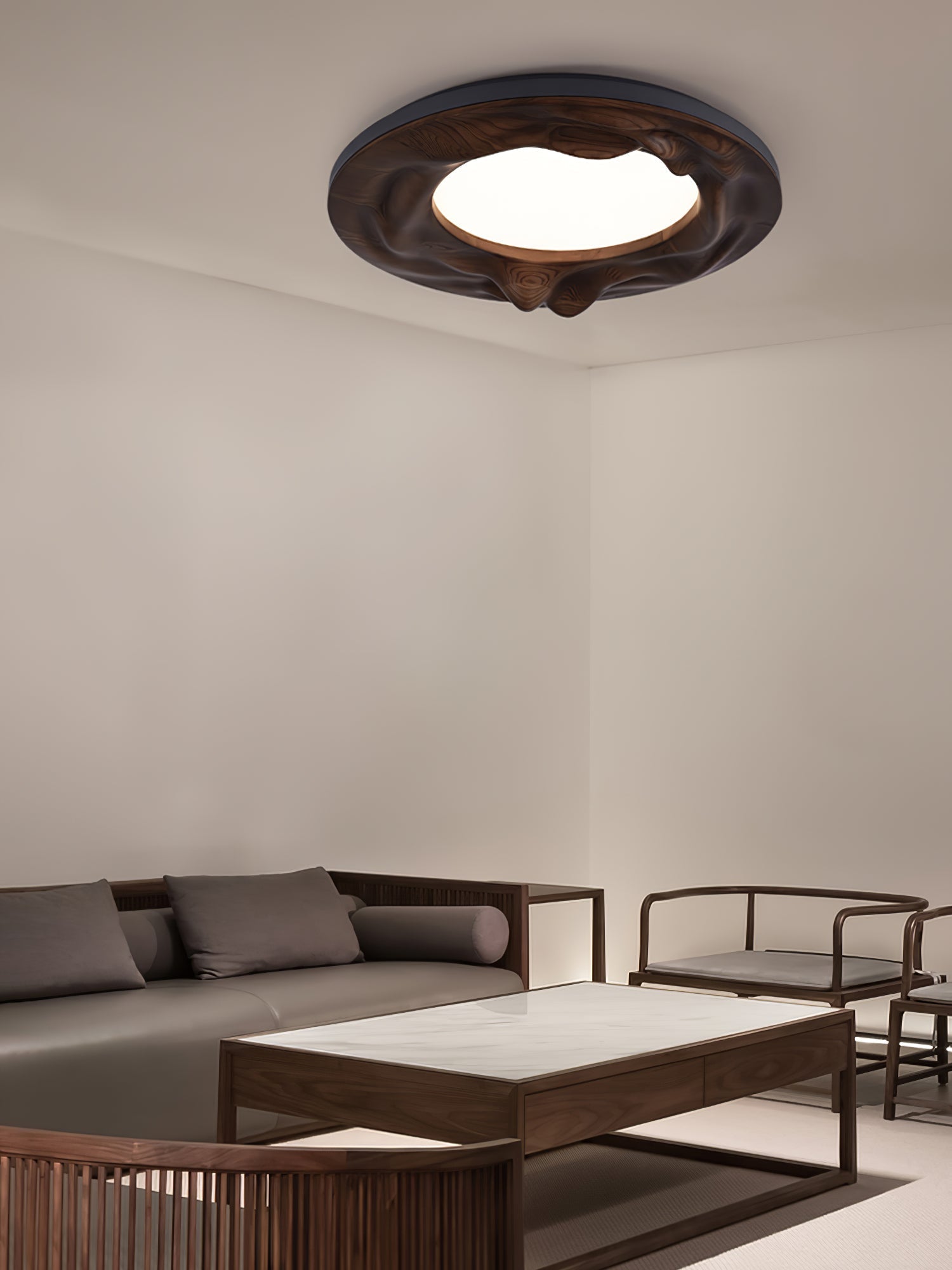 Seloz Ceiling Lamp Wood Ripple Organic Tranquil-Neutral Decor