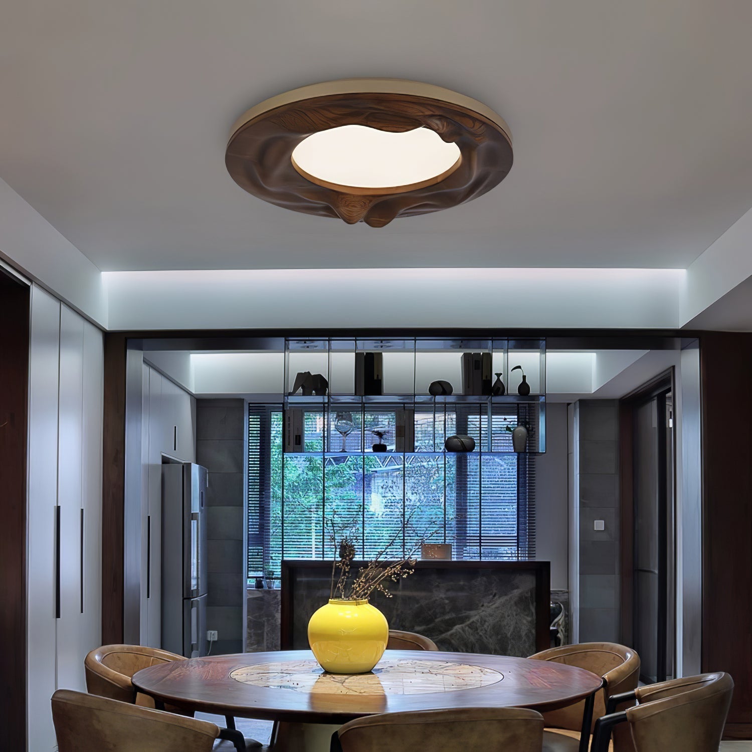 Seloz Ceiling Lamp Wood Ripple Organic Tranquil-Neutral Decor