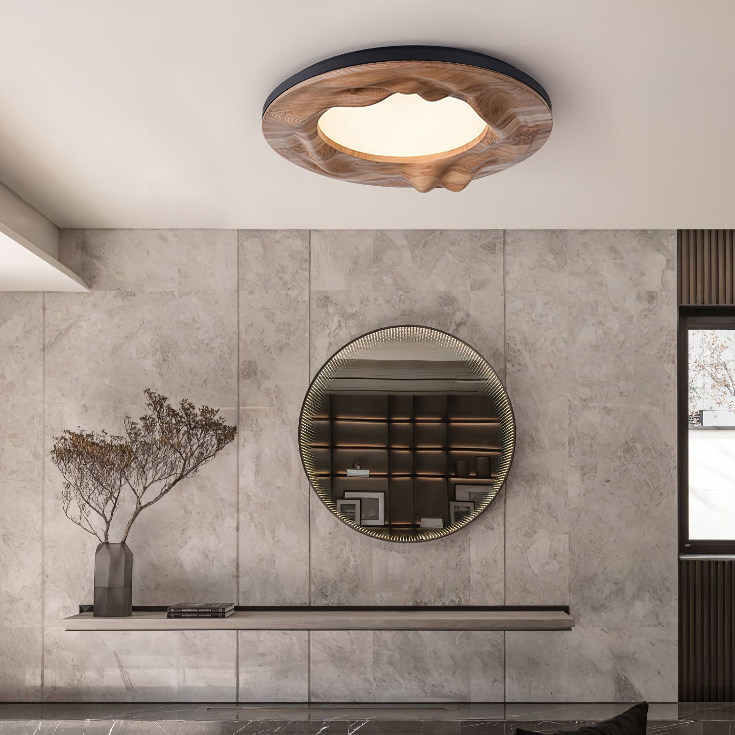 Seloz Ceiling Lamp Wood Ripple Organic Tranquil-Neutral Decor