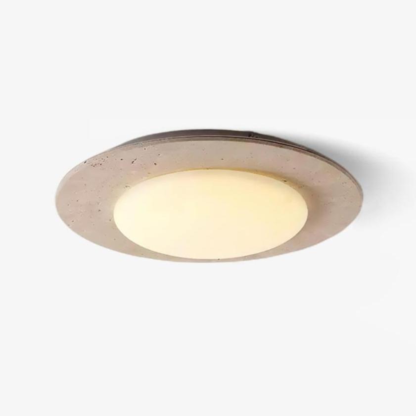 Arsoror Flush-Mount Travertine Ceiling Light-Neutral Decor