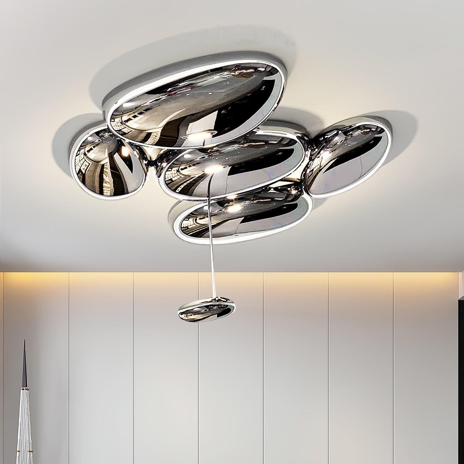 Vostix Ceiling Lamp Chrome Pebble Modern-Neutral Decor