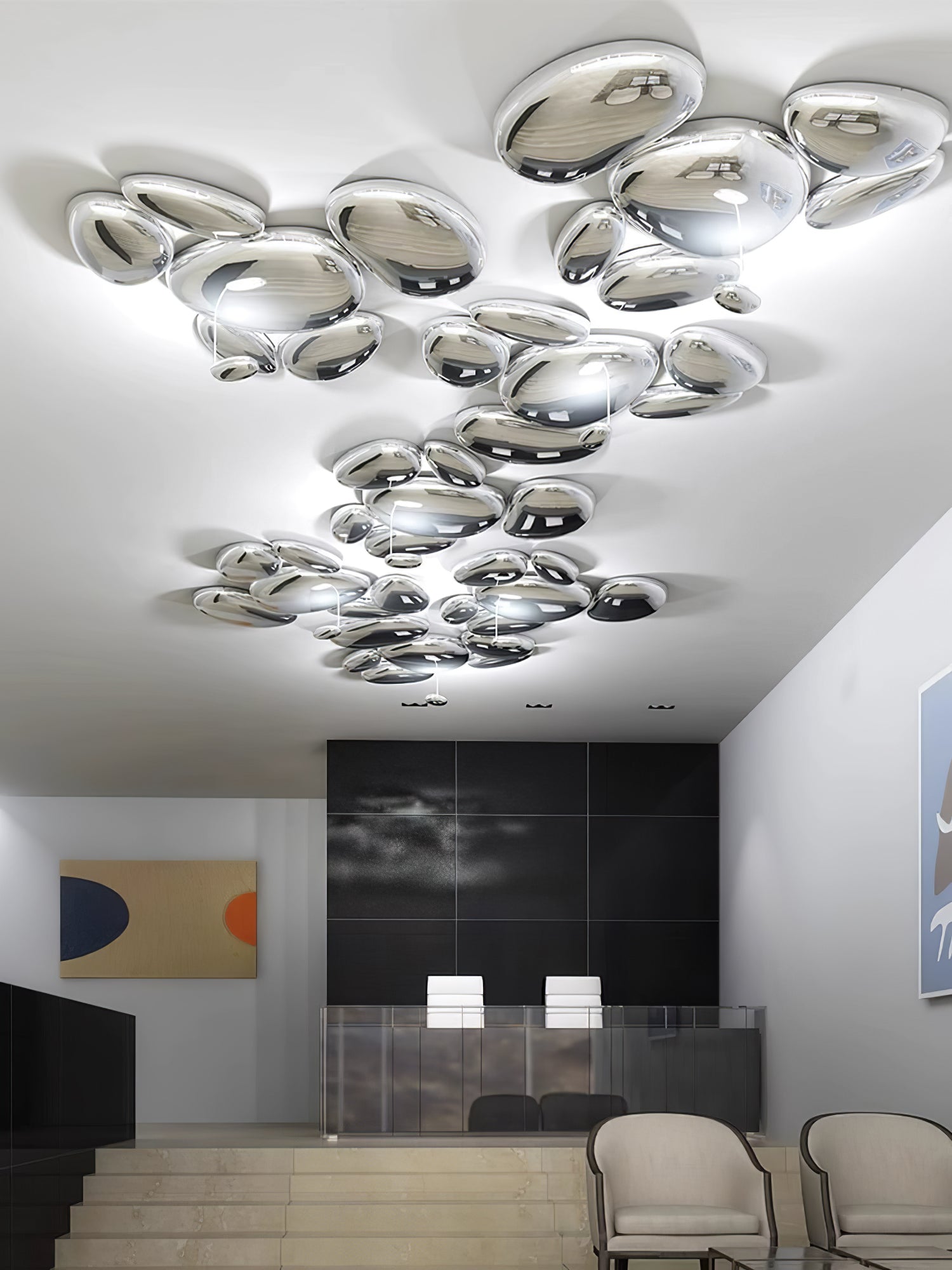 Vostix Ceiling Lamp Chrome Pebble Modern-Neutral Decor