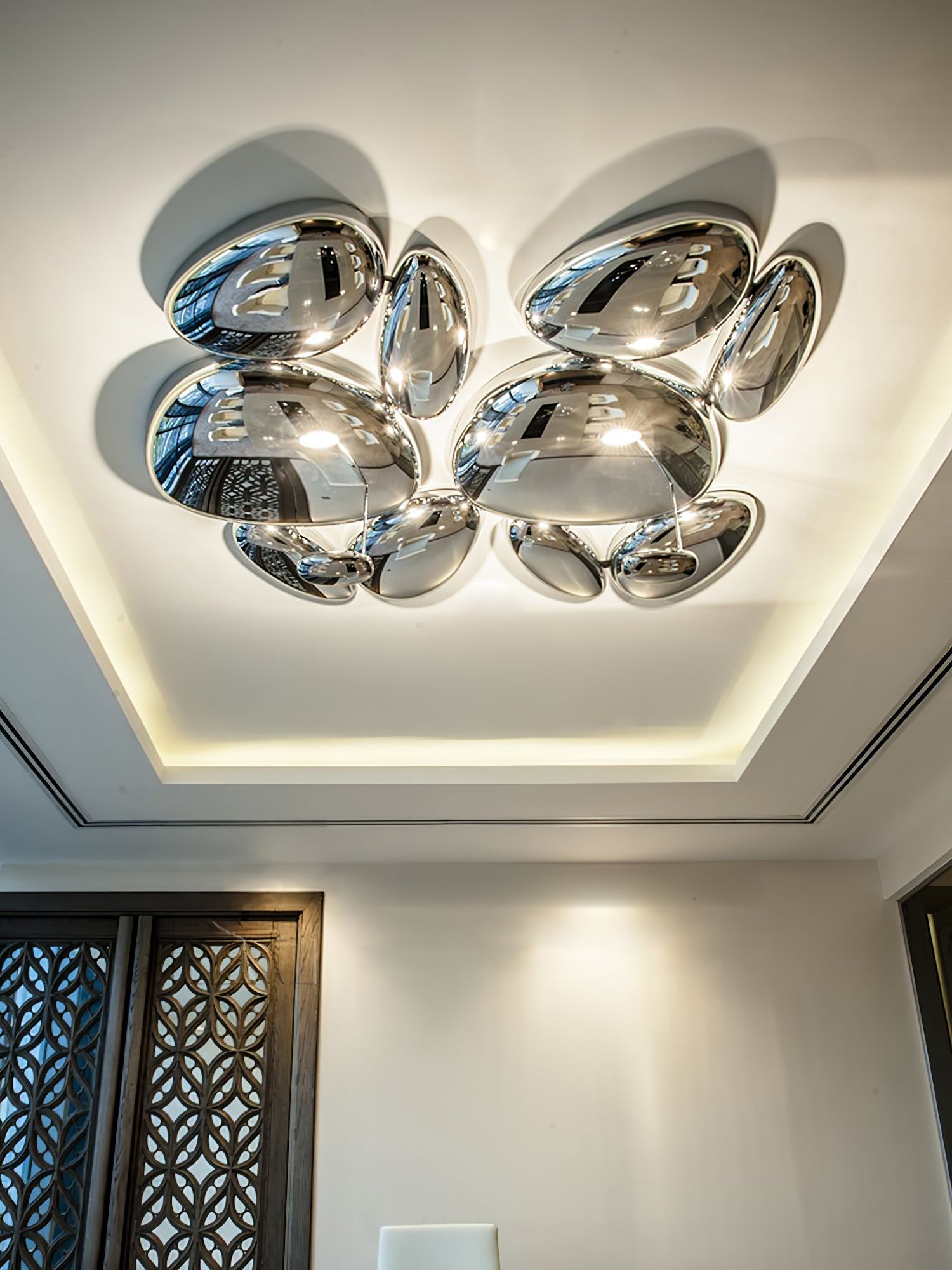 Vostix Ceiling Lamp Chrome Pebble Modern-Neutral Decor