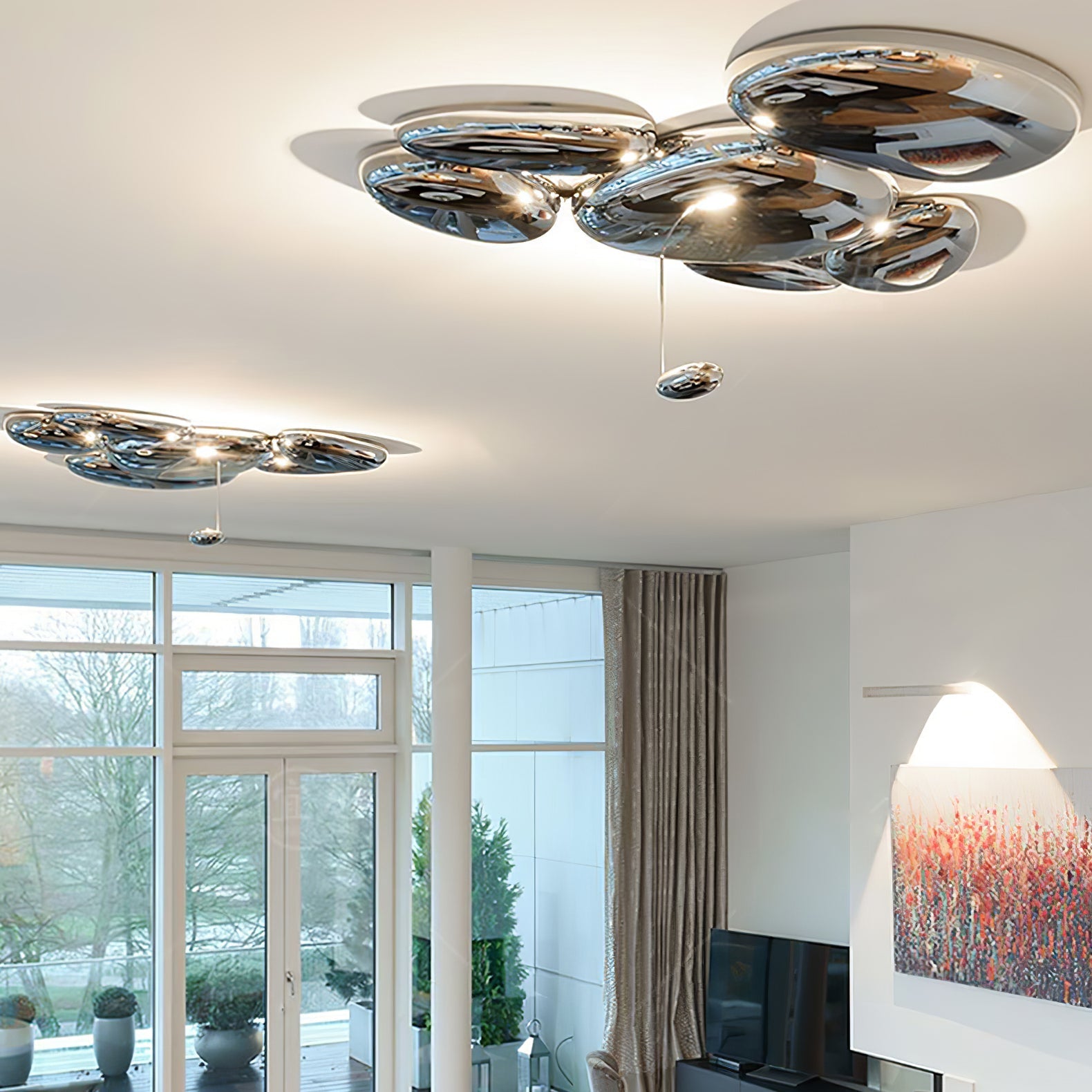 Vostix Ceiling Lamp Chrome Pebble Modern-Neutral Decor
