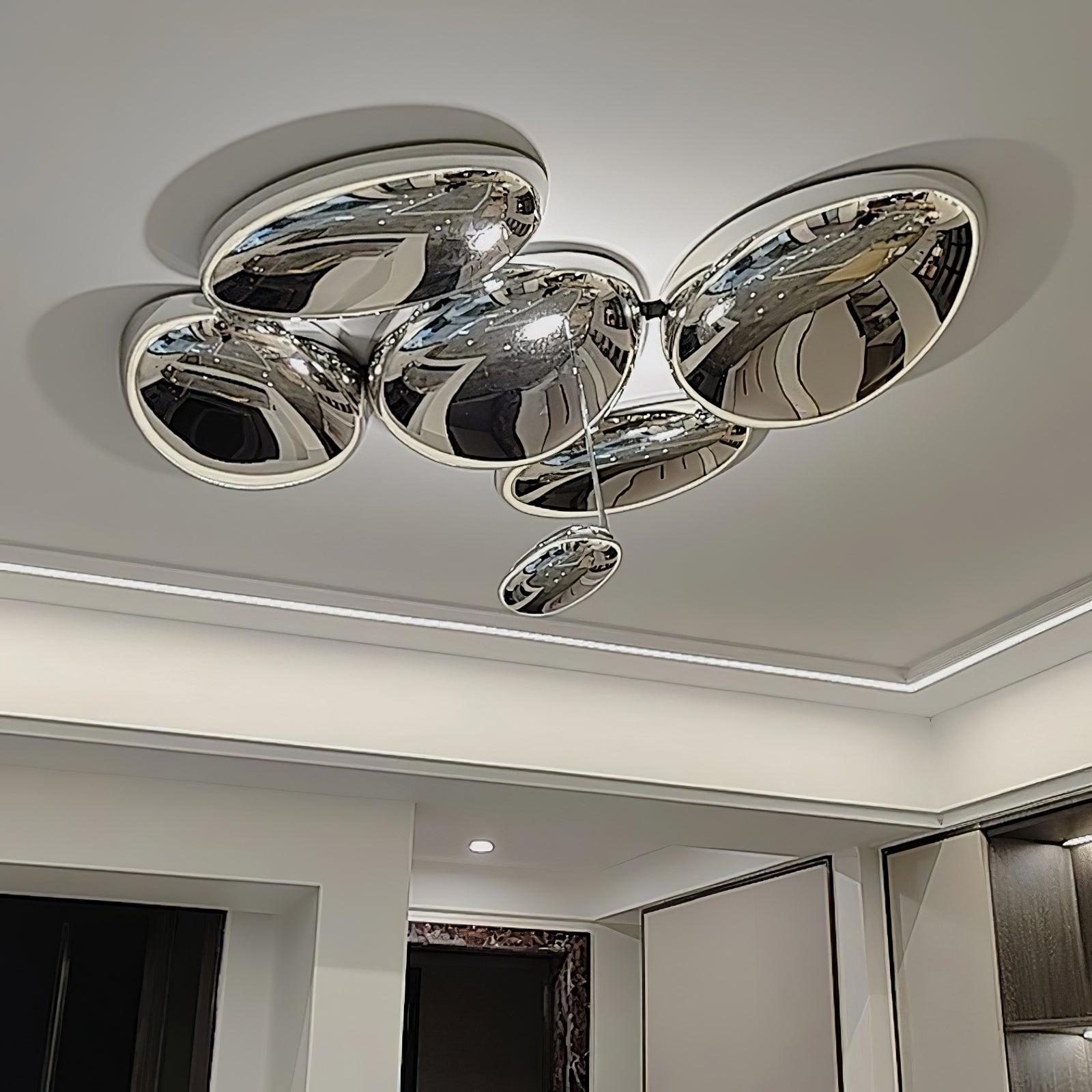 Vostix Ceiling Lamp Chrome Pebble Modern-Neutral Decor