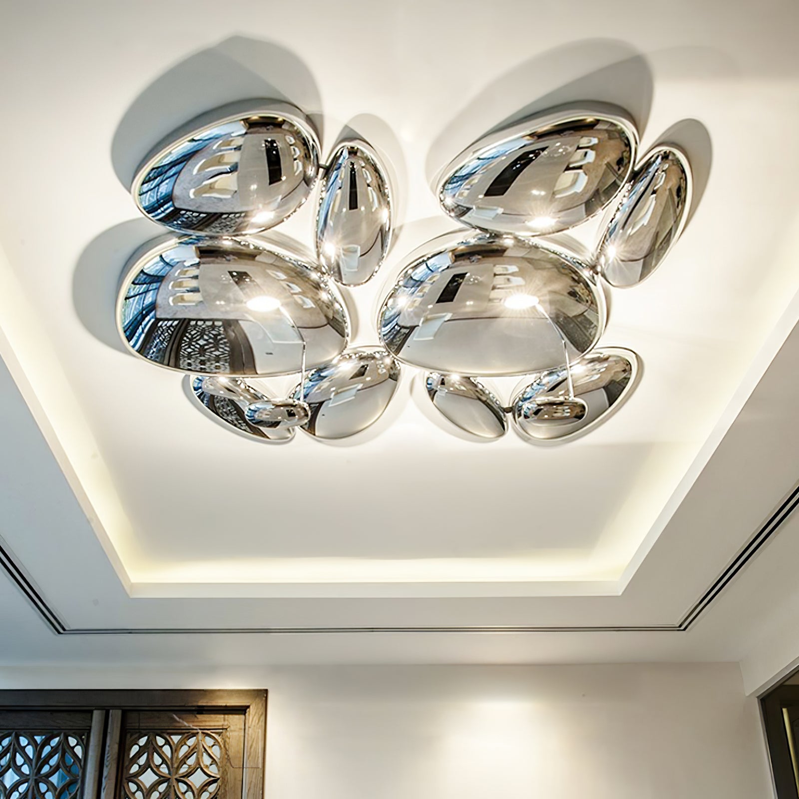 Vostix Ceiling Lamp Chrome Pebble Modern-Neutral Decor