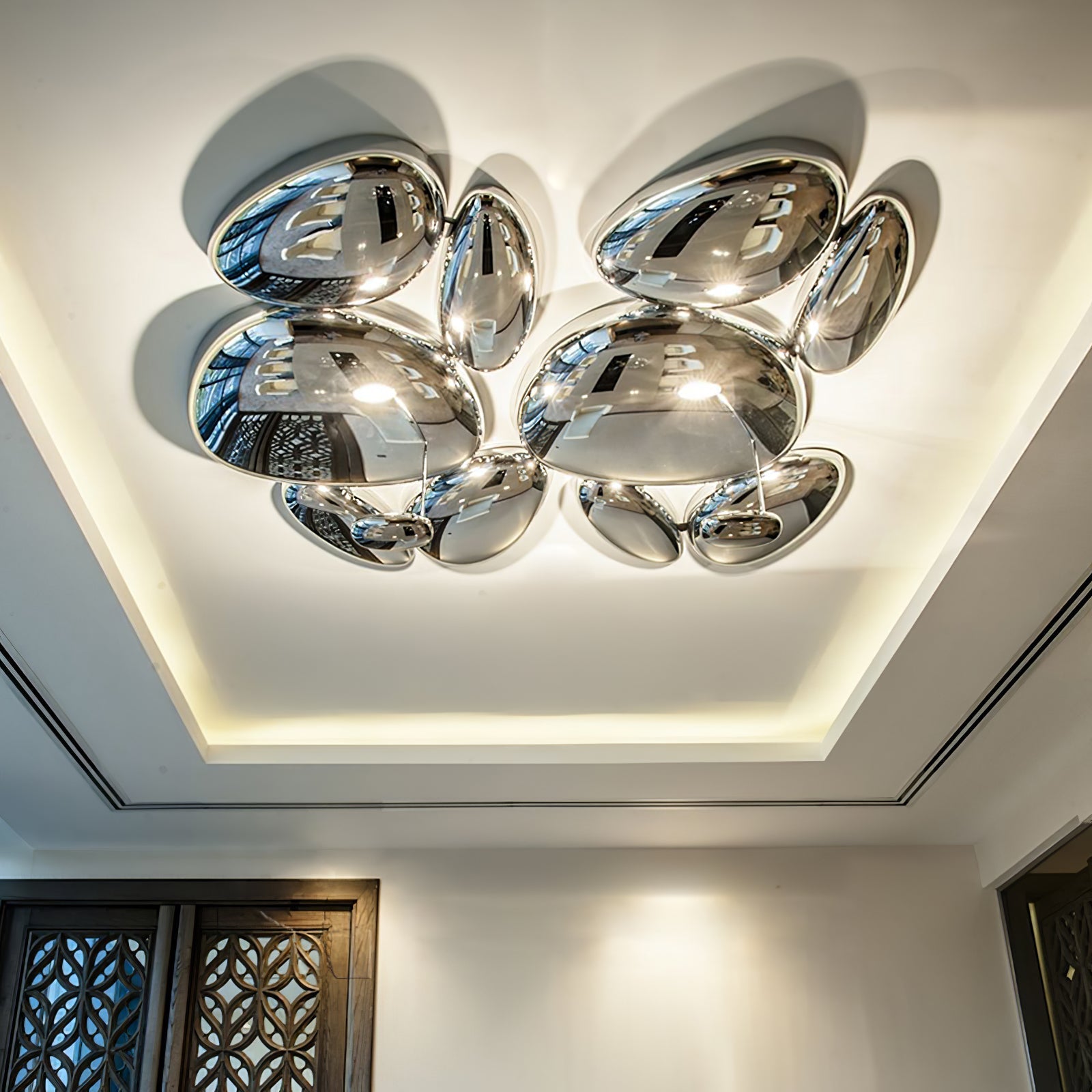 Vostix Ceiling Lamp Chrome Pebble Modern-Neutral Decor