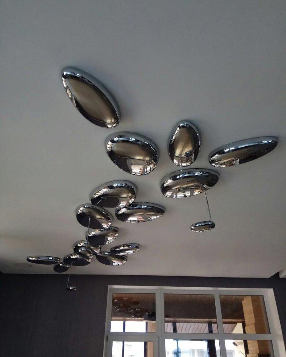 Vostix Ceiling Lamp Chrome Pebble Modern-Neutral Decor