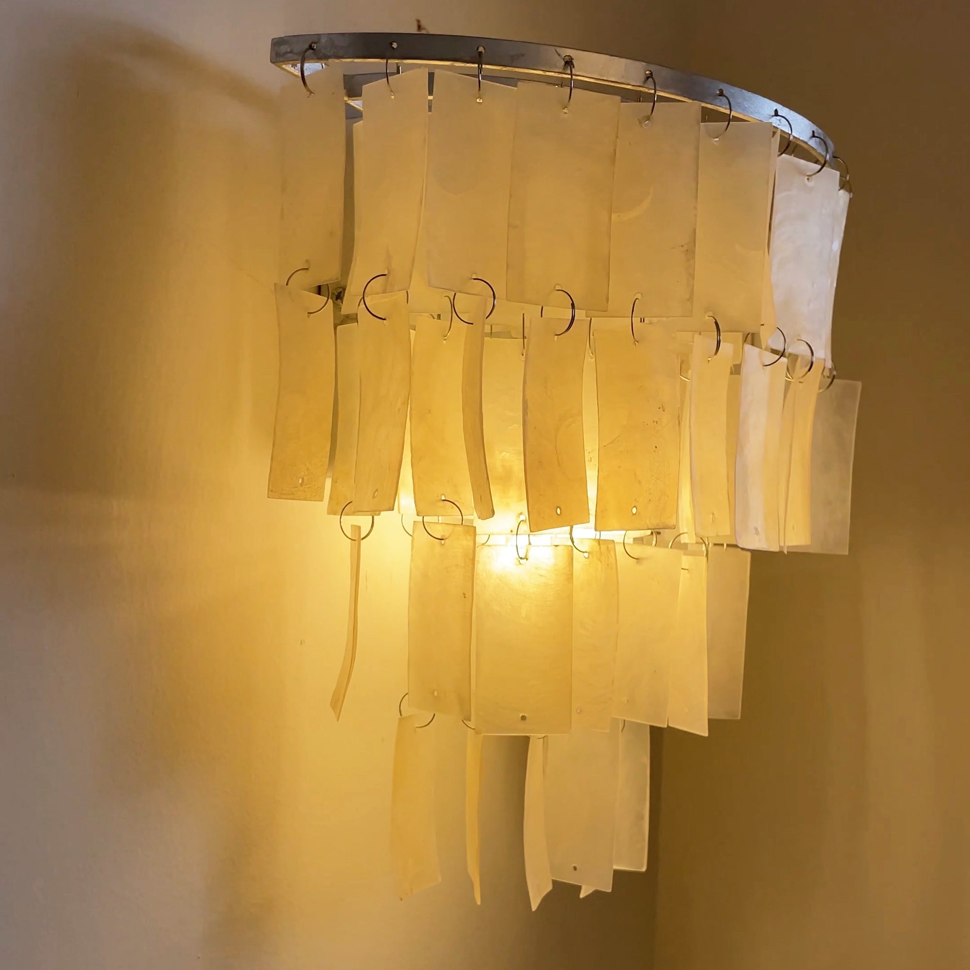 Vidoros Postmodern Luxury Shell Tiered Wall Lamp-Neutral Decor