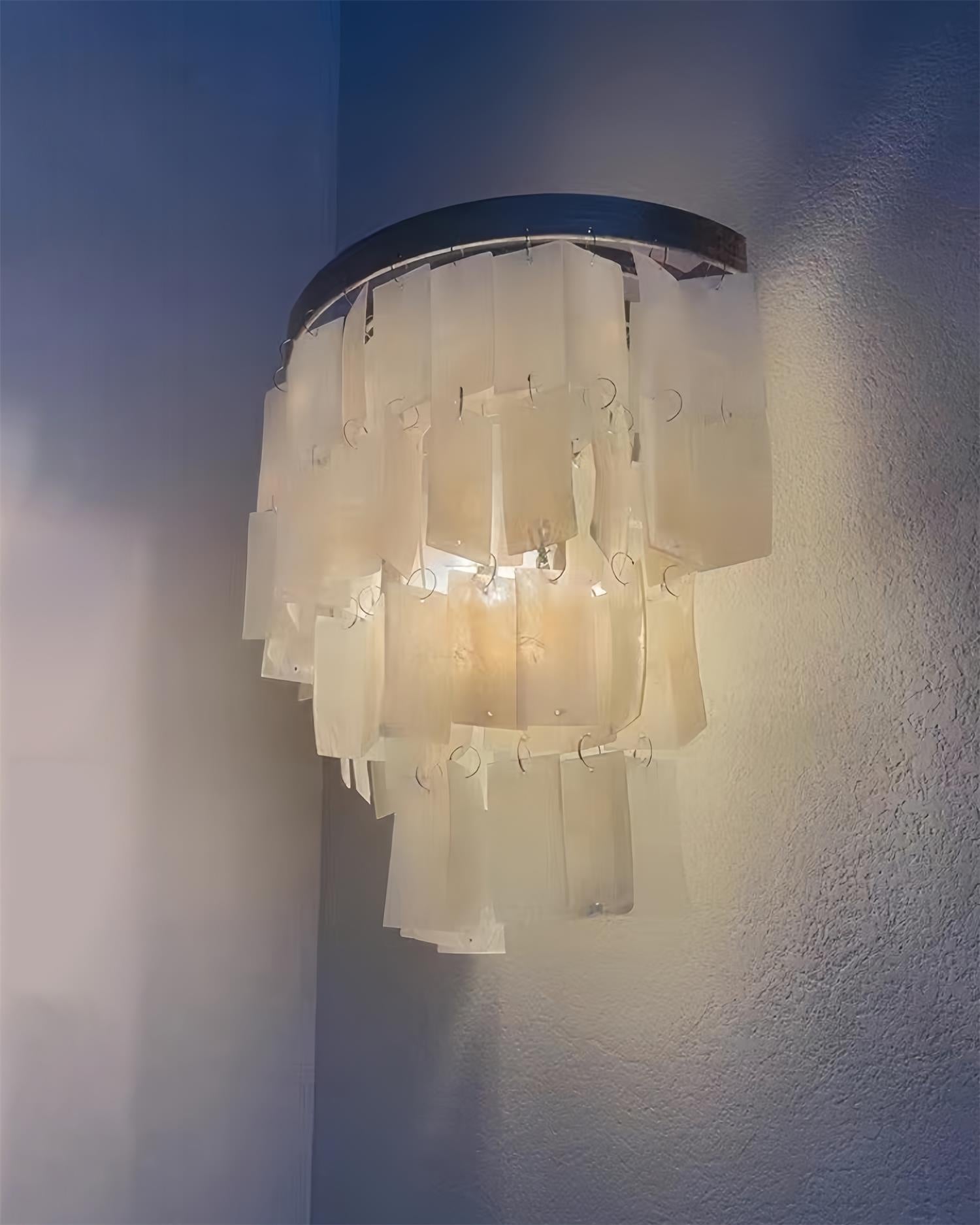 Vidoros Postmodern Luxury Shell Tiered Wall Lamp-Neutral Decor